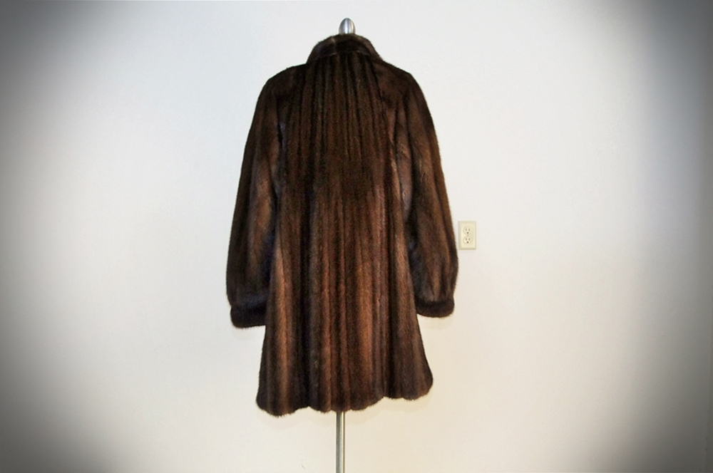 Natural Brown Genuine Mink Fur Coat