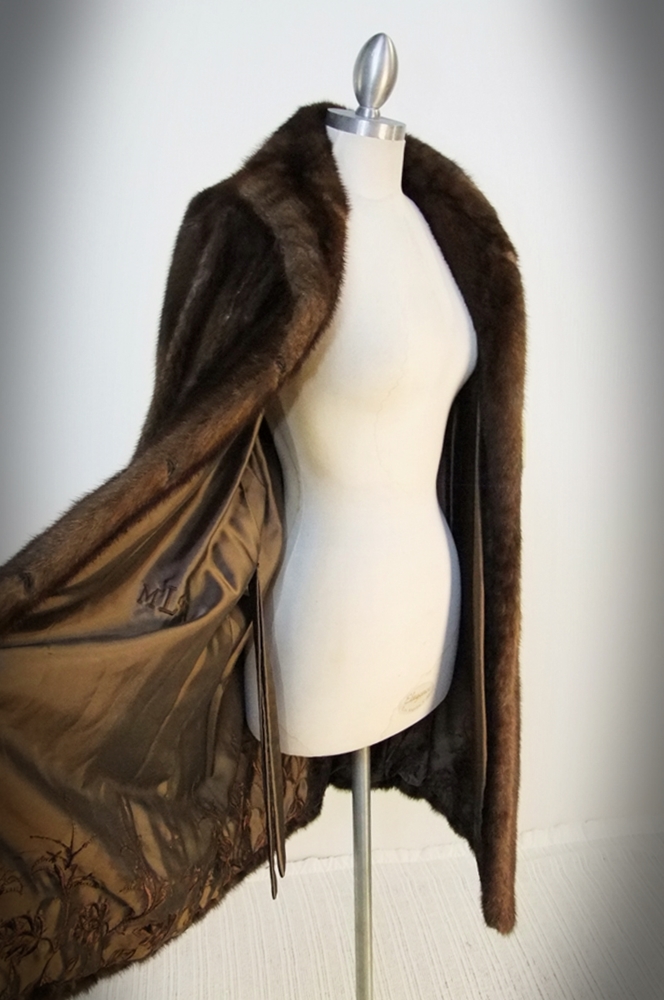 Natural Brown Genuine Mink Fur Coat
