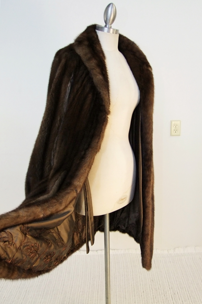 Natural Brown Genuine Mink Fur Coat