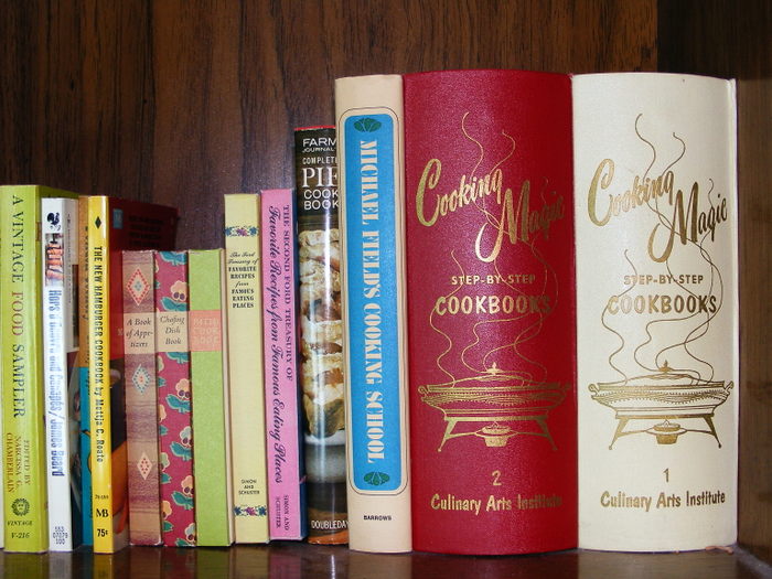 Shelf Lot of Vintage Cookbooks