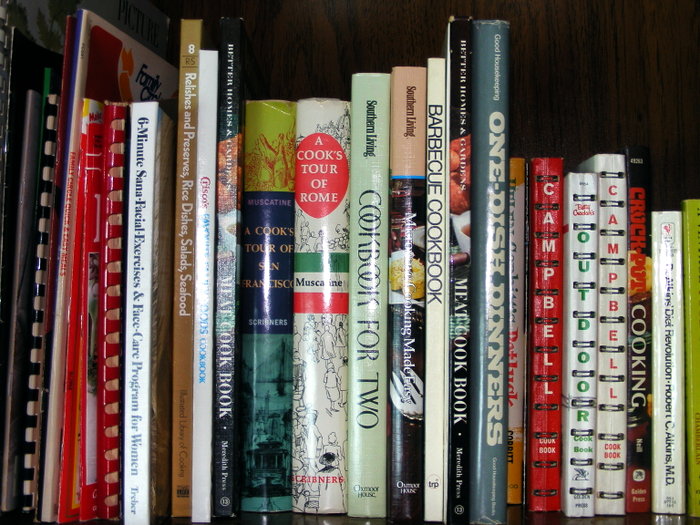 Shelf Lot of Vintage Cookbooks