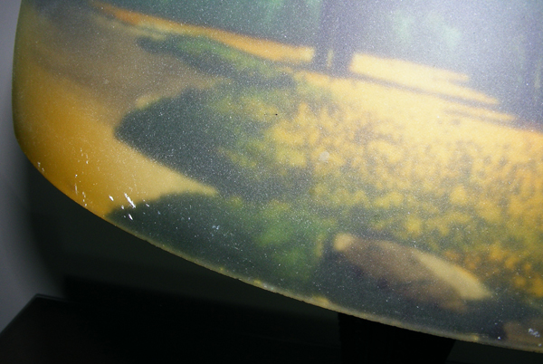 Vintage Handel-Style Lamp with Painted Glass Shade