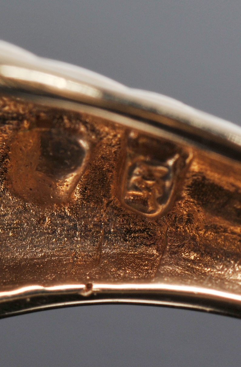 Lady's 14 K Yellow Gold Emerald And Crystal Ring 