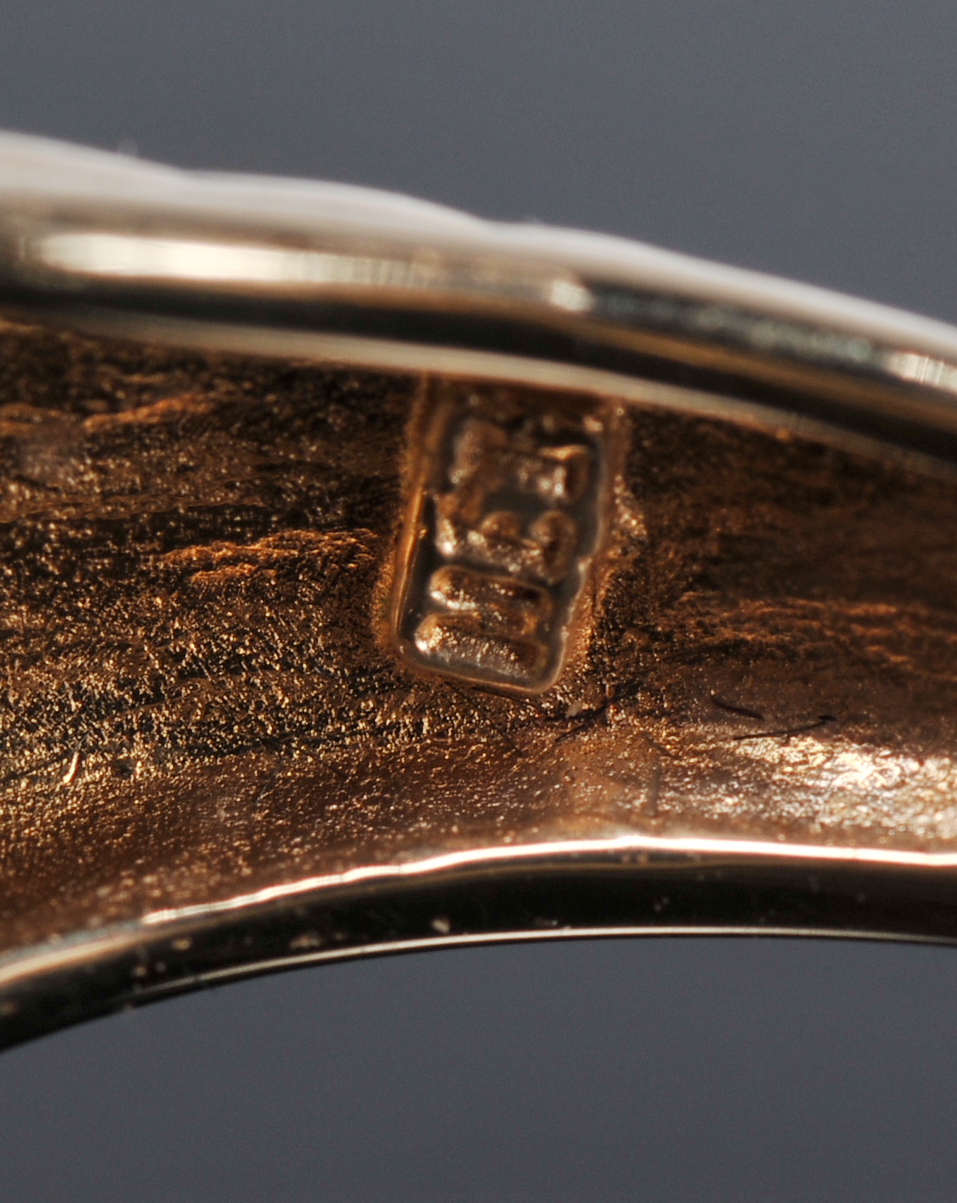 Lady's 14 K Yellow Gold Emerald And Crystal Ring 