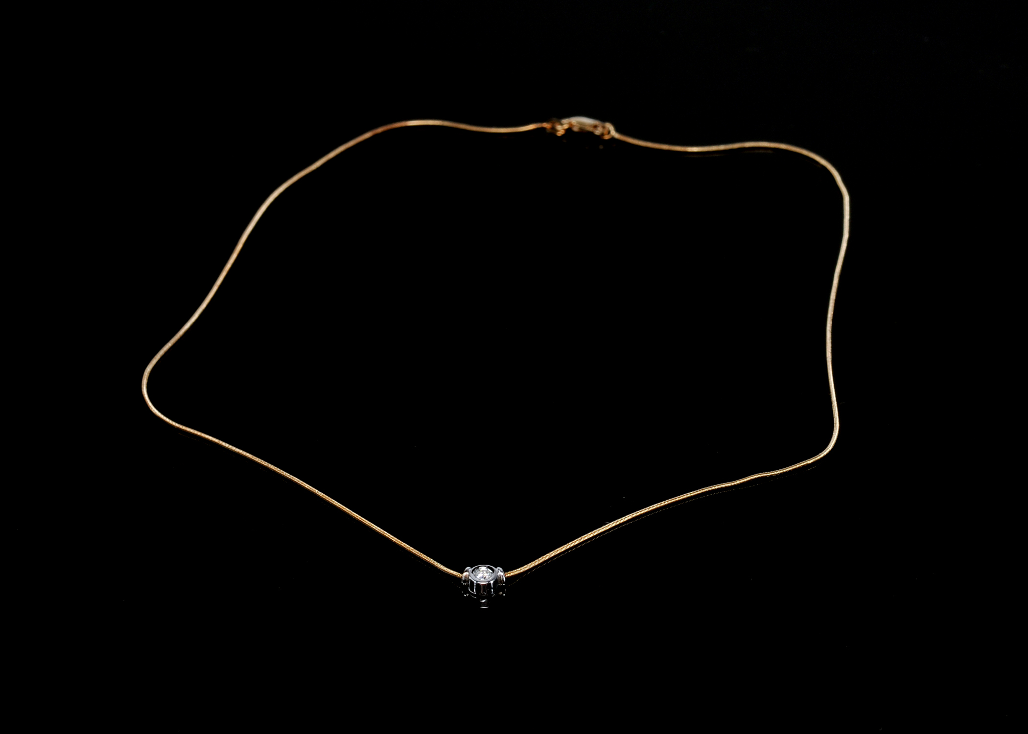 Lady's 14 K Two Tone Gold And Diamond 16" Necklace