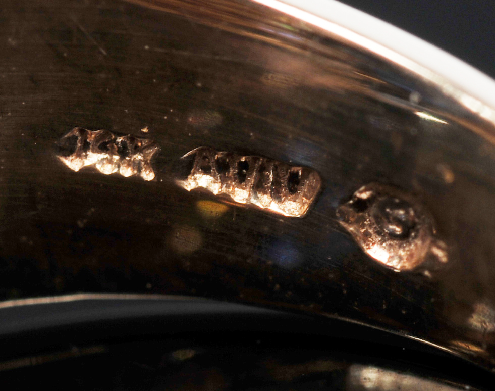 14 K Yellow Gold Ring With Synthetic Clear And Synthetic Blue Stones