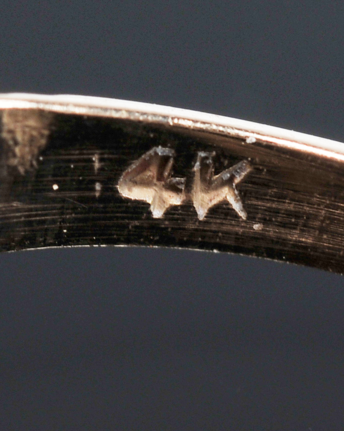 Lady's Unique Vintage 14K Yellow Gold Ring With Synthetic Ruby Red Stone