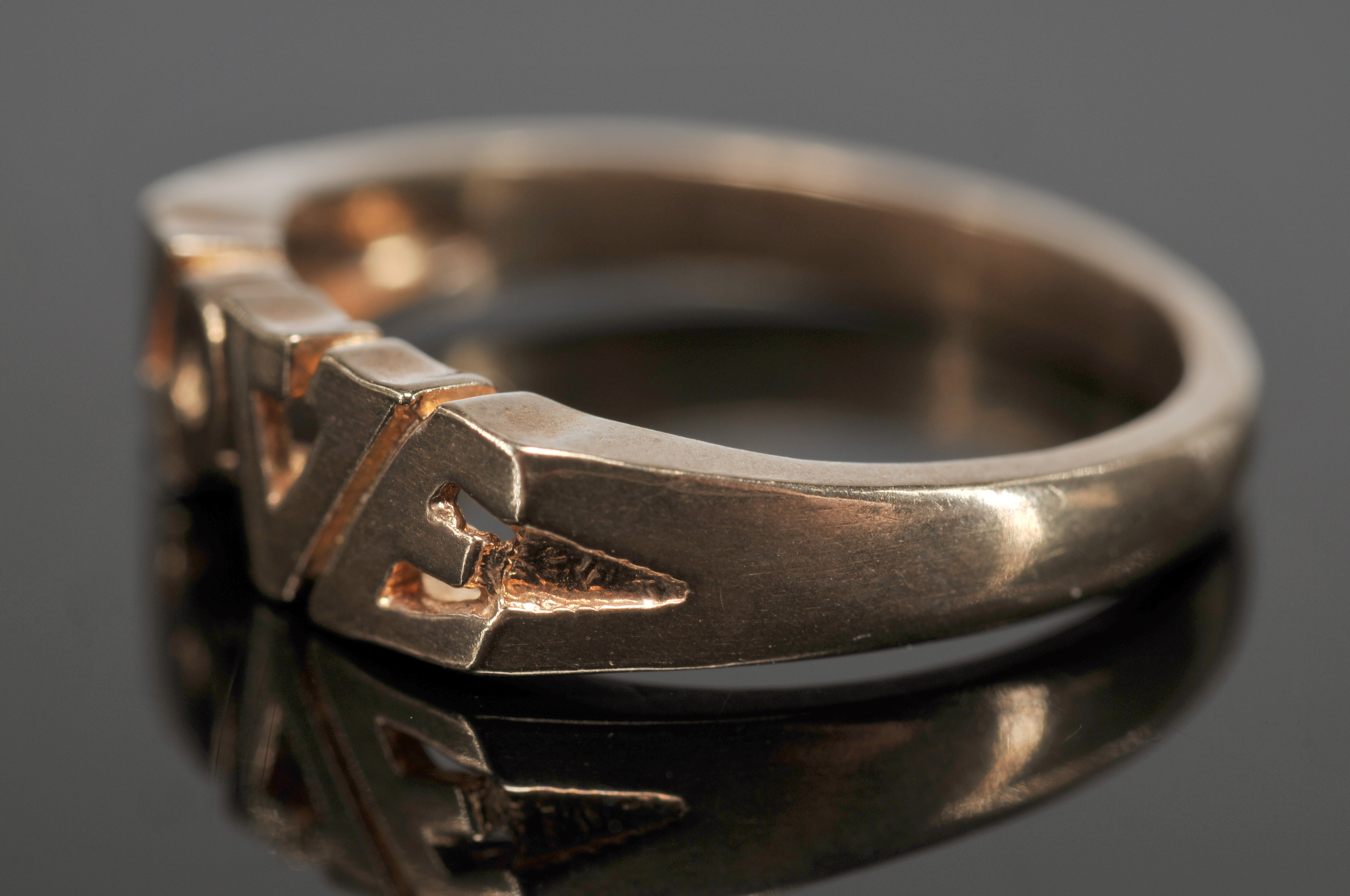 14 K Yellow Gold Custom Made "Love" Ring