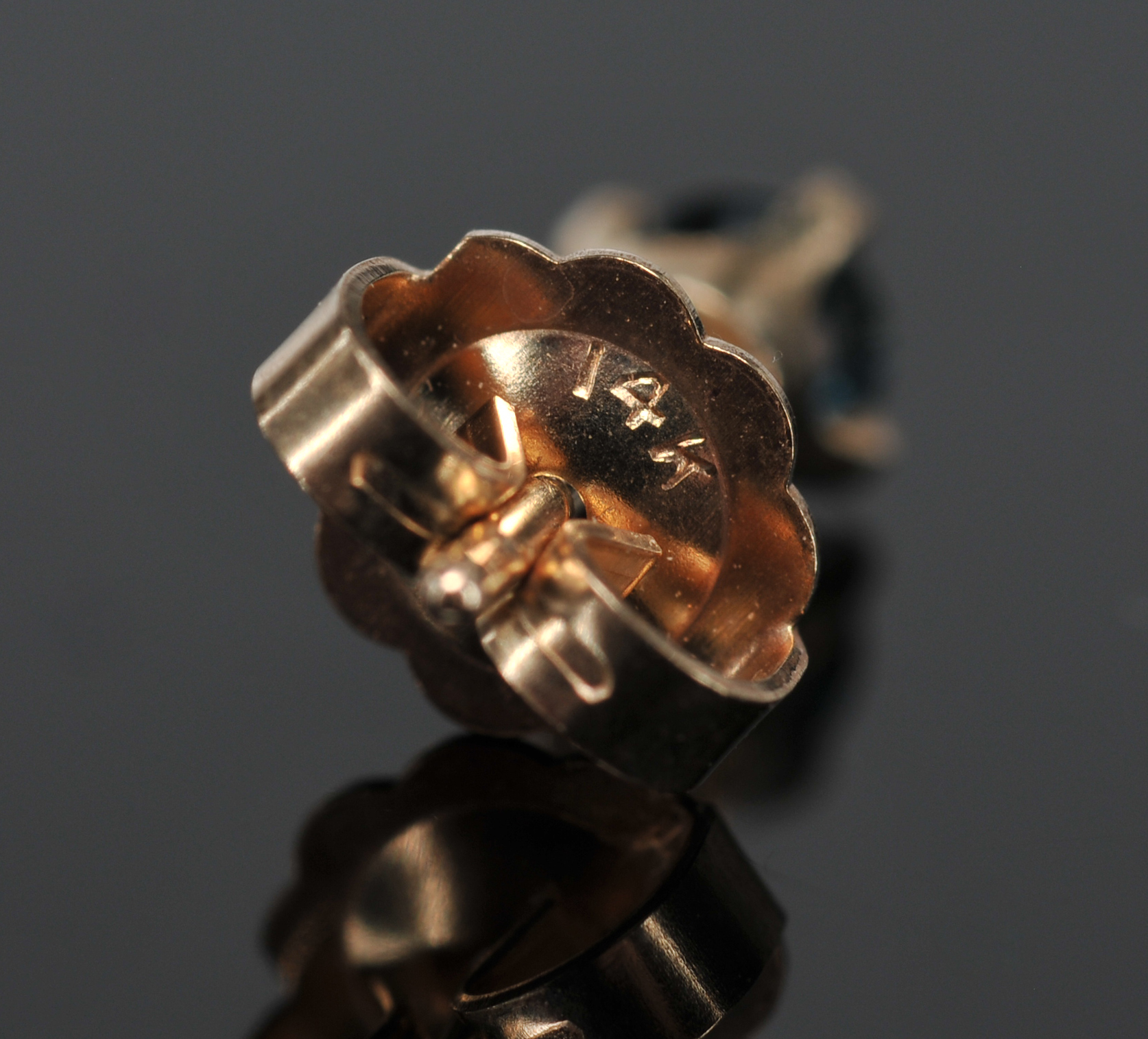  14 K Yellow Gold Pink Sapphire And Diamond Pendant And Blue Sapphire Earrings