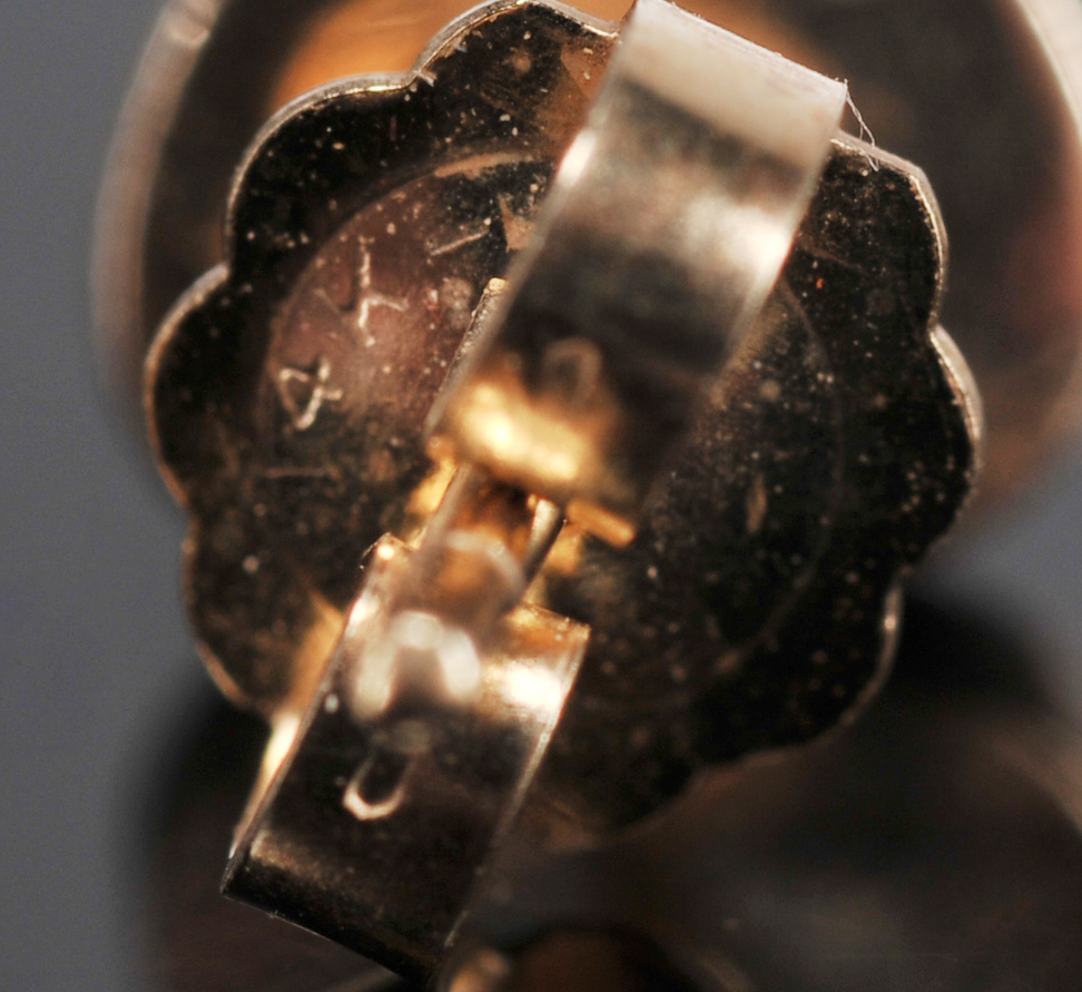 Two Pair Of 14 K Yellow Gold Post Earrings With Lapis And Coral Stones