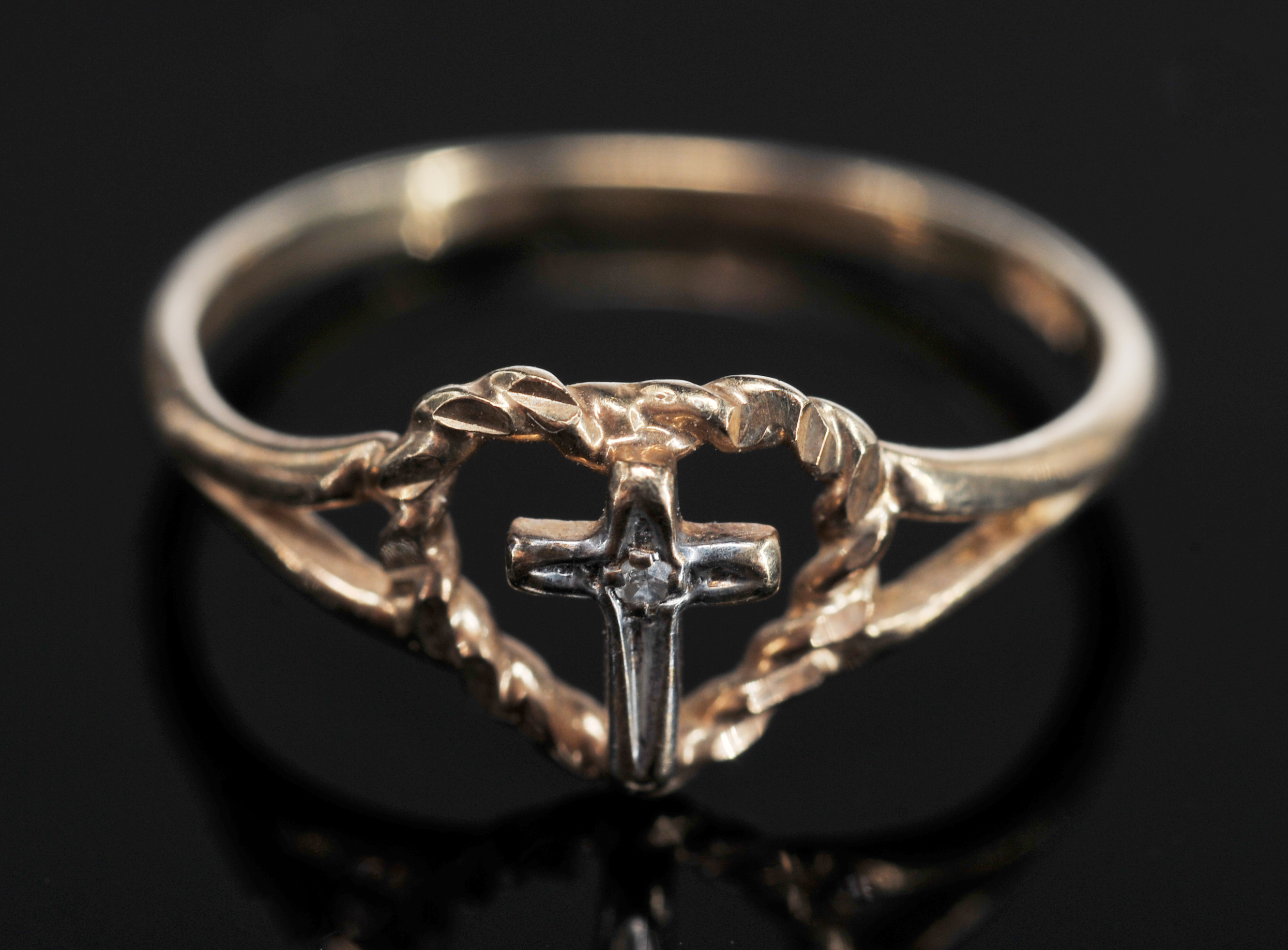 Three Lady's 10 K Yellow Gold Rings