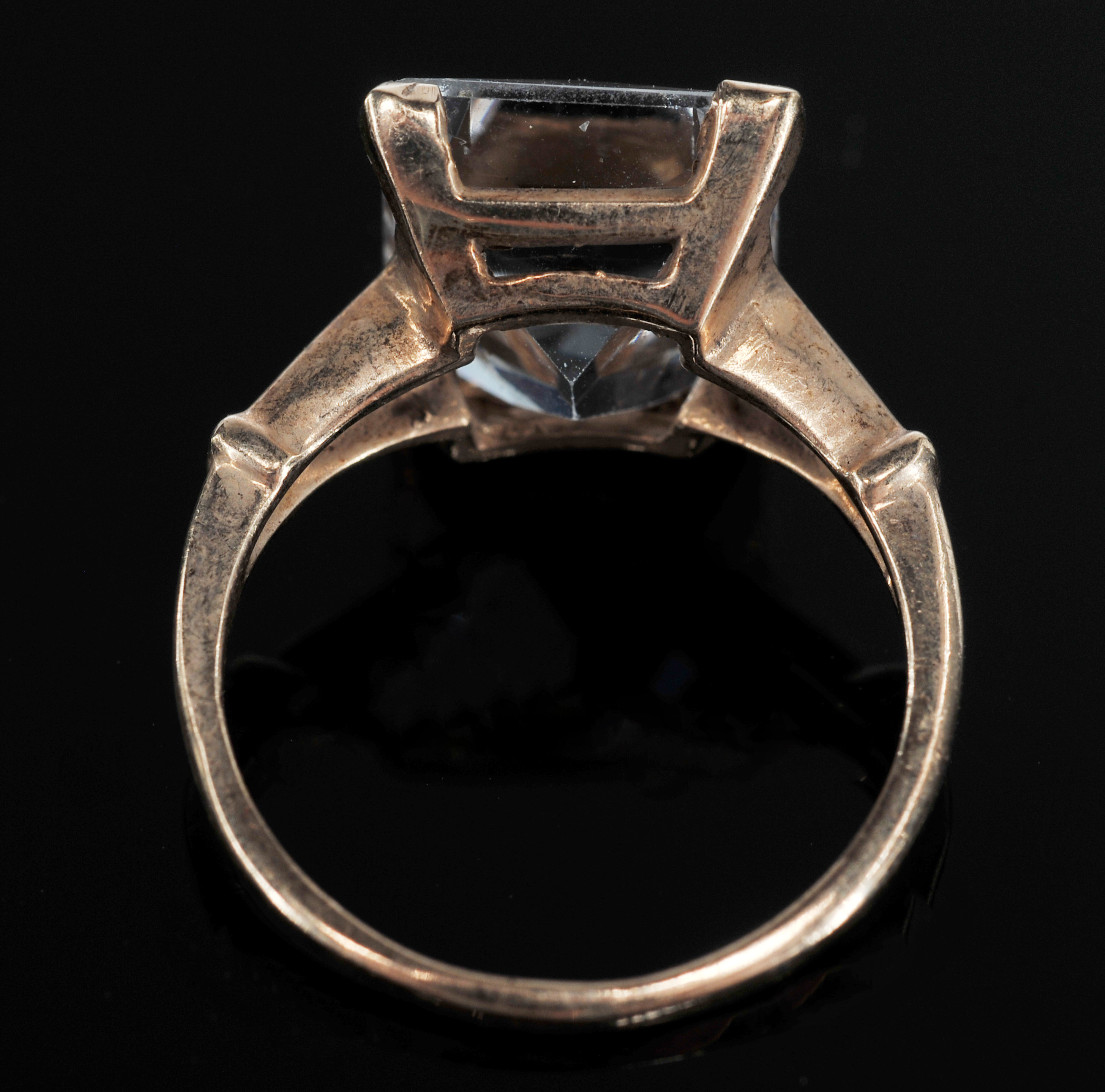 14 K Yellow Gold Ring With Clear Synthetic Spinel
