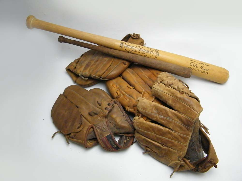 Baseball Mitts and Bats