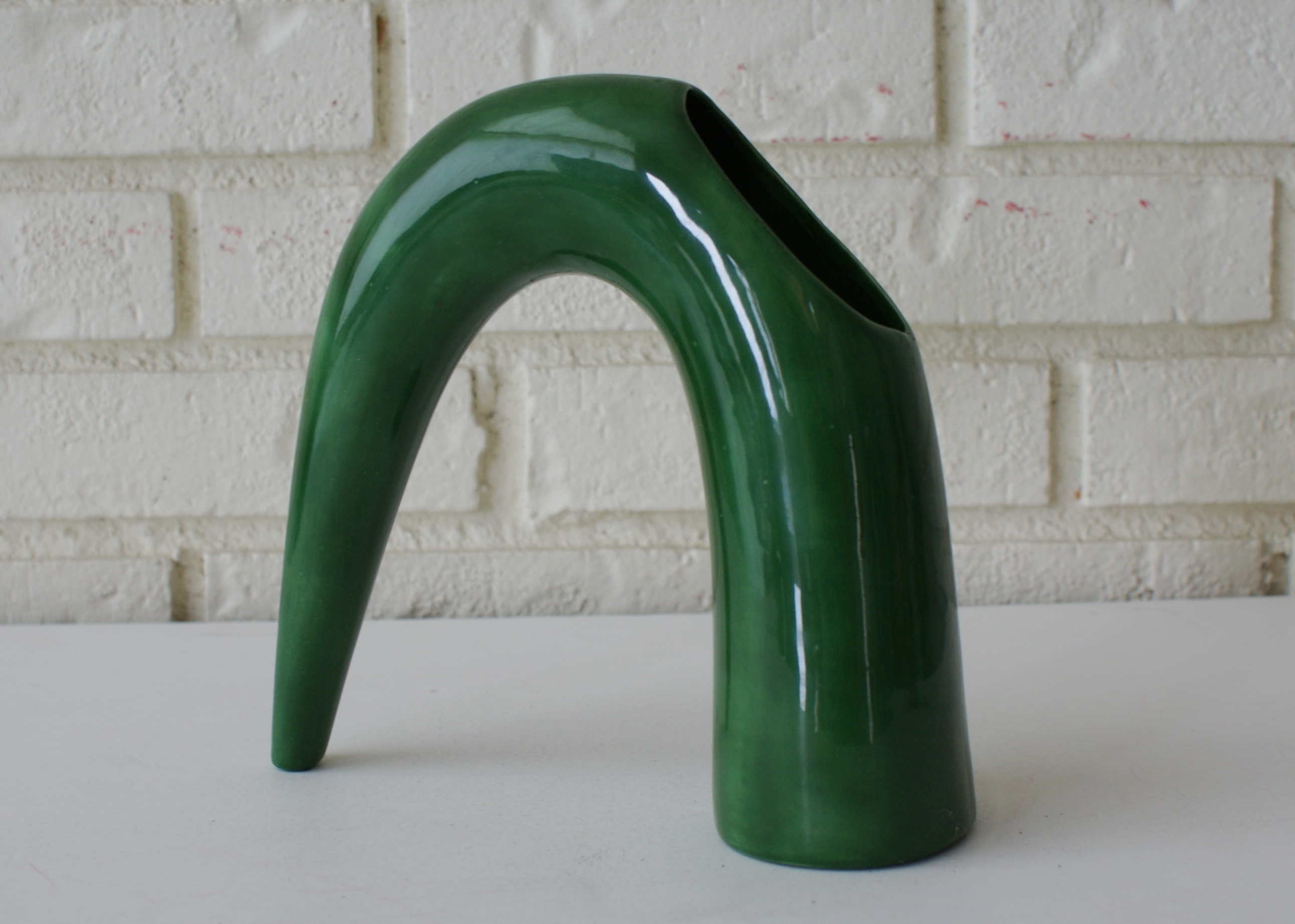 Green Mid Century Pottery Vase