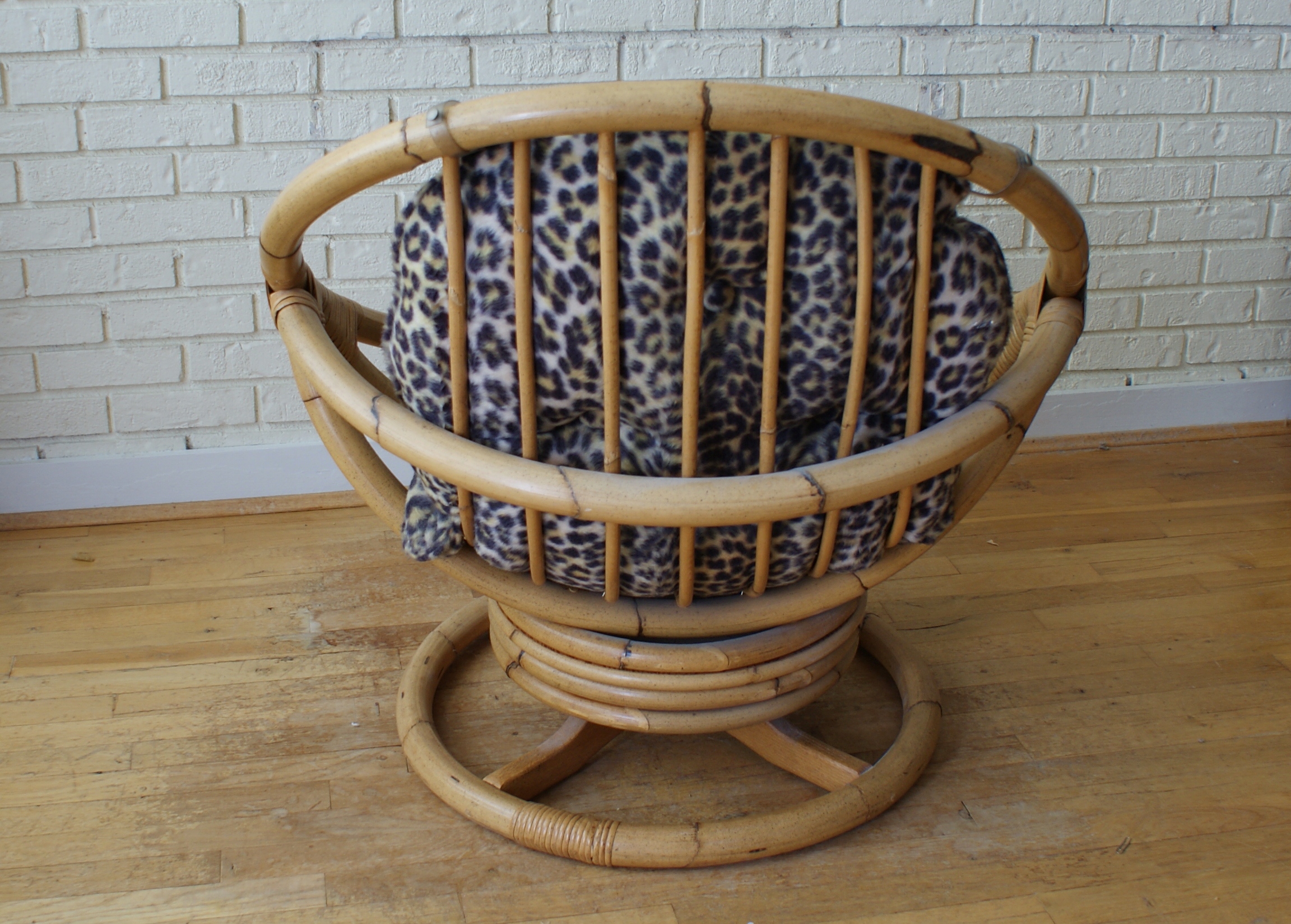 Mid Century Swivel Leopard Print Chair