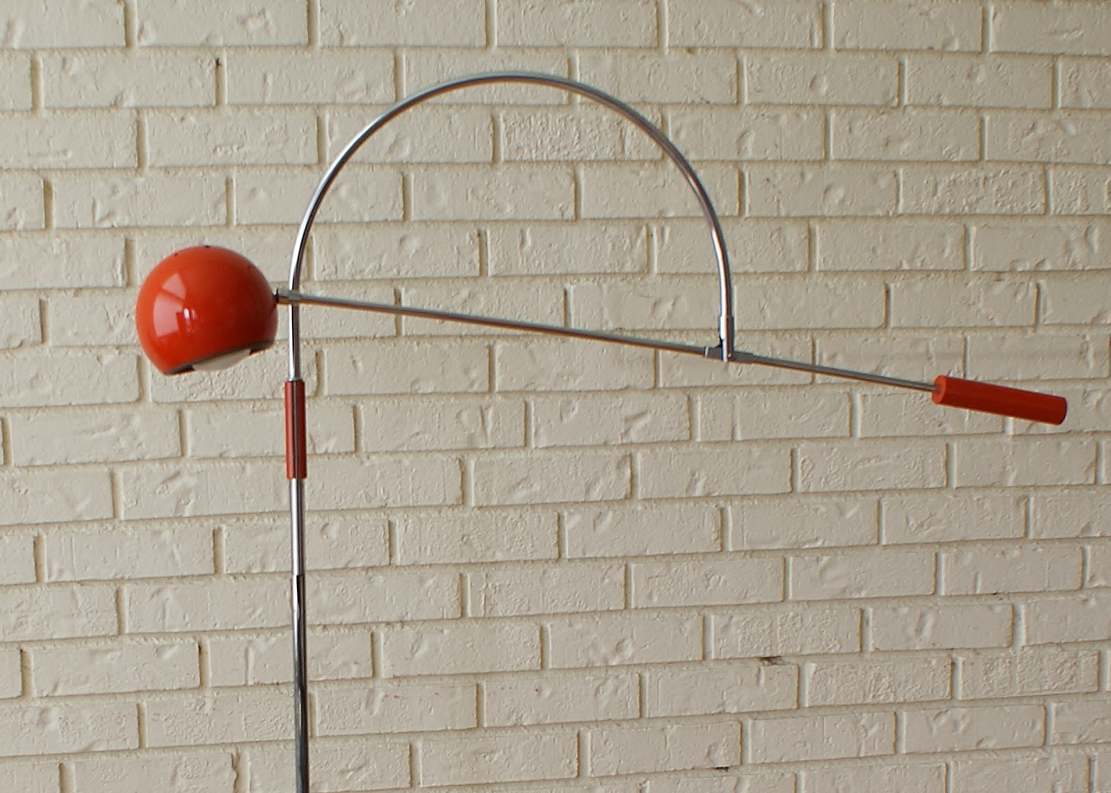 Robert Sonneman "Orbiter" Orange Mid Century Modern Floor Lamp