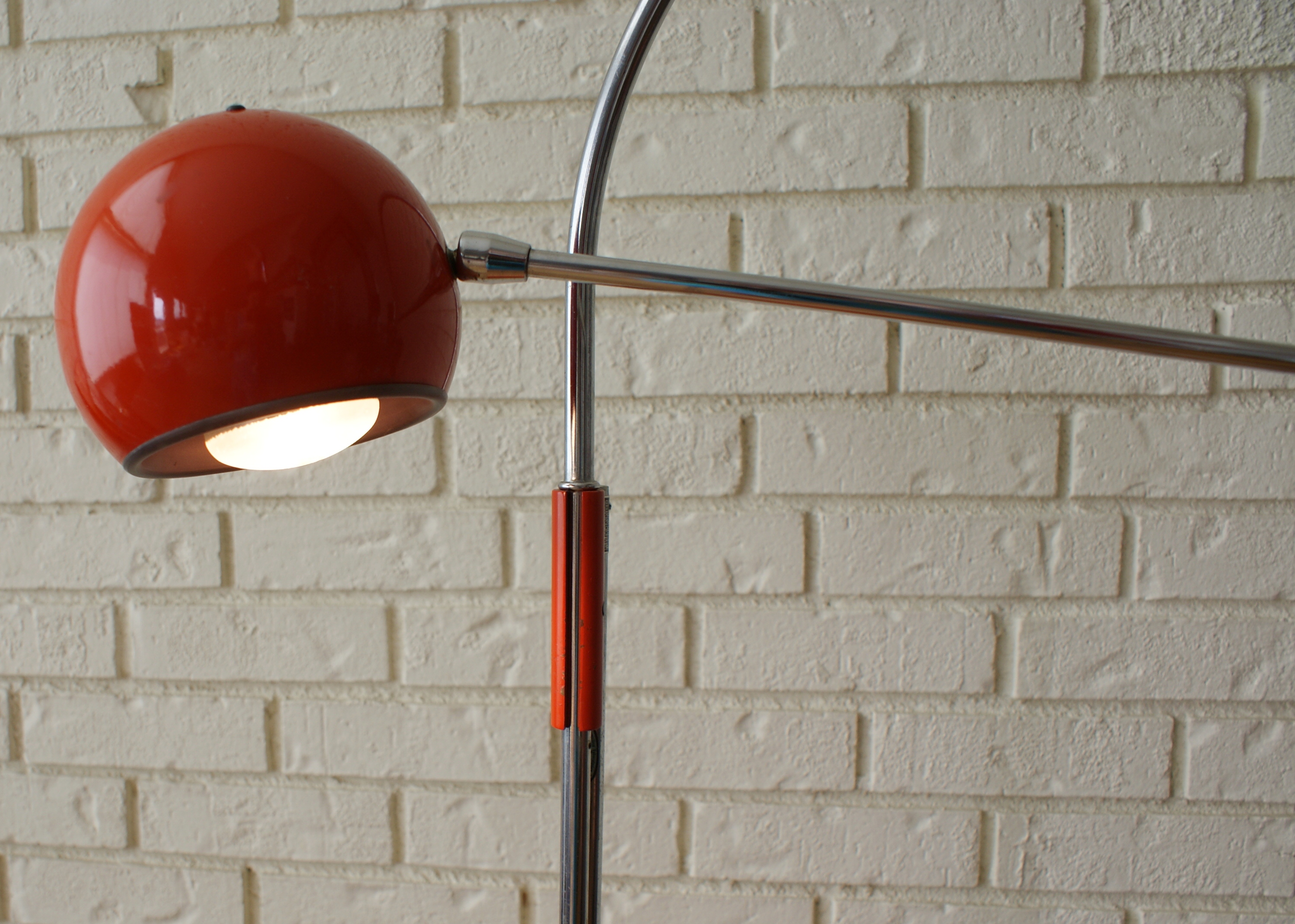 Robert Sonneman "Orbiter" Orange Mid Century Modern Floor Lamp