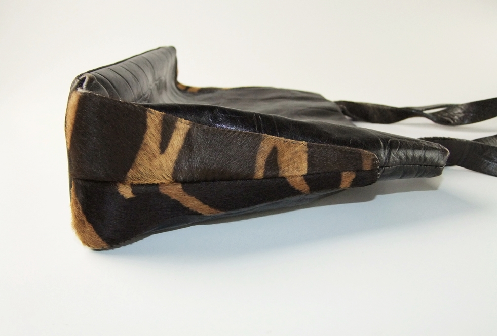  Falore Le Borse Genuine Leather And Fur Hide Handbag 