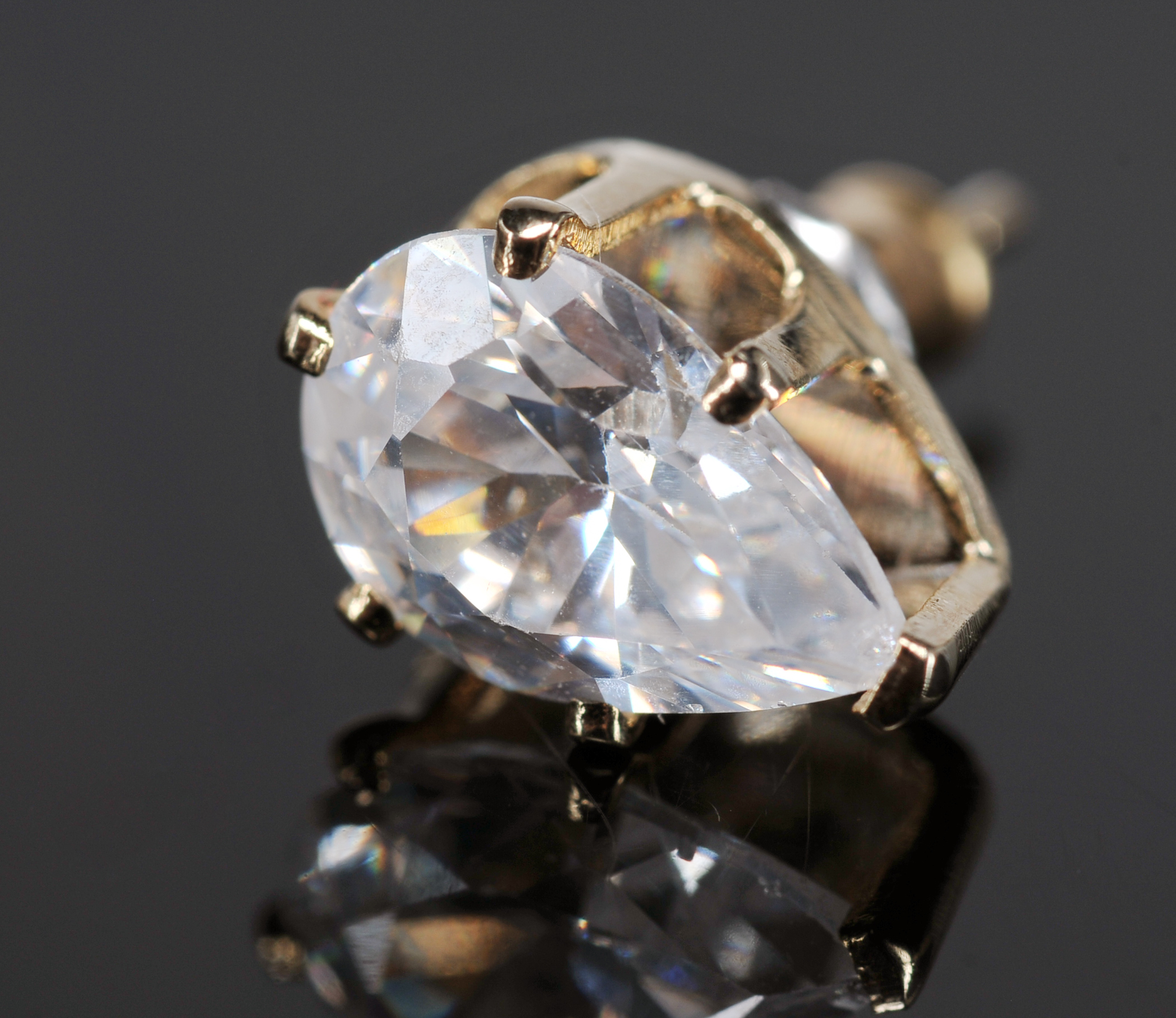 Lady's Costume Post Earrings And Ring With Simulated Stones