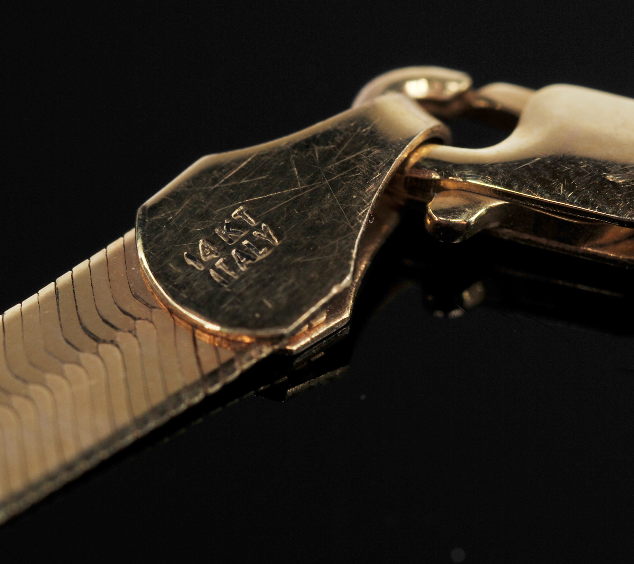 14 K Yellow Gold Herringbone Bracelet 