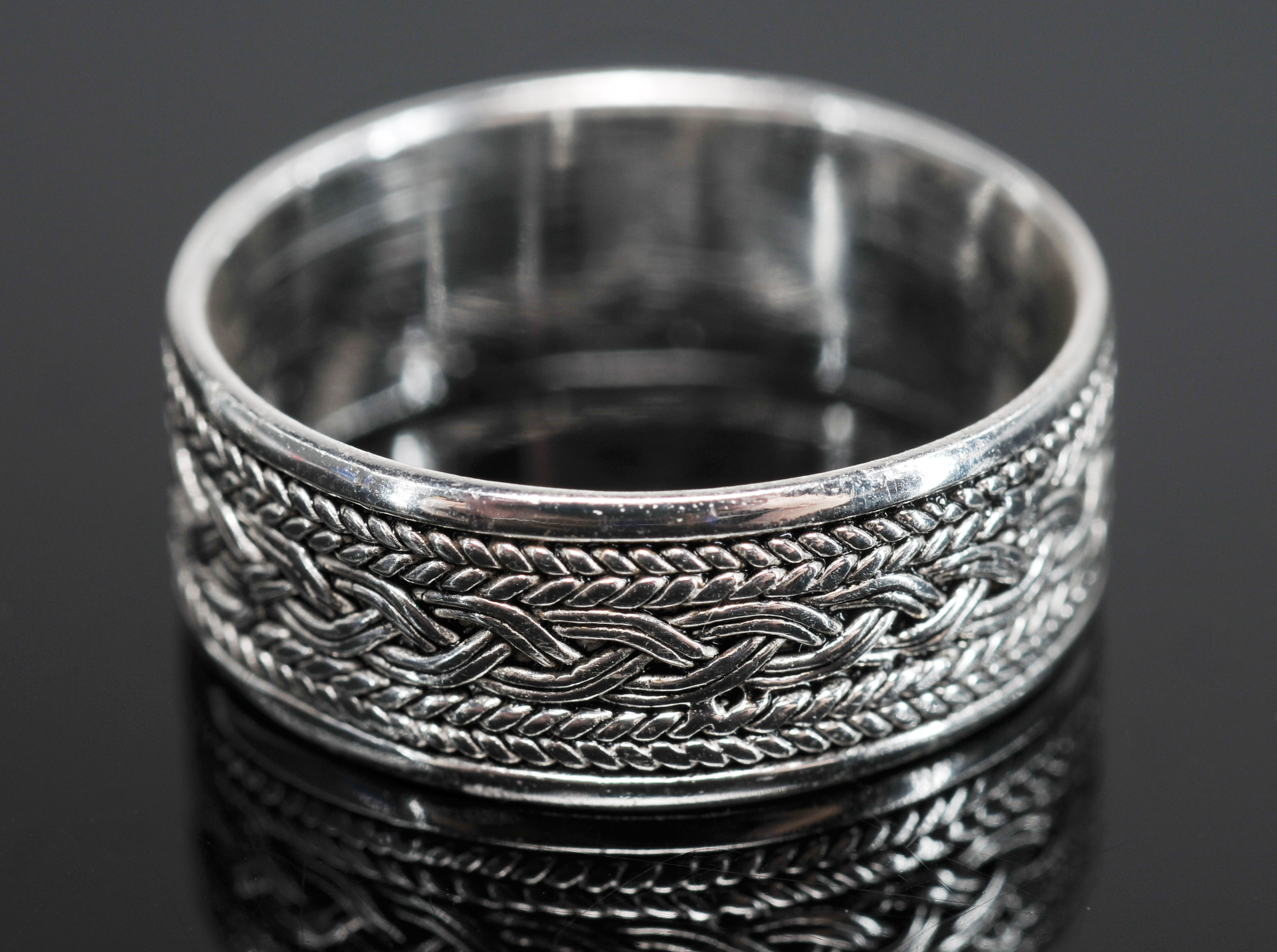 Sterling Silver Irish Claddagh Ring And Sterling Band