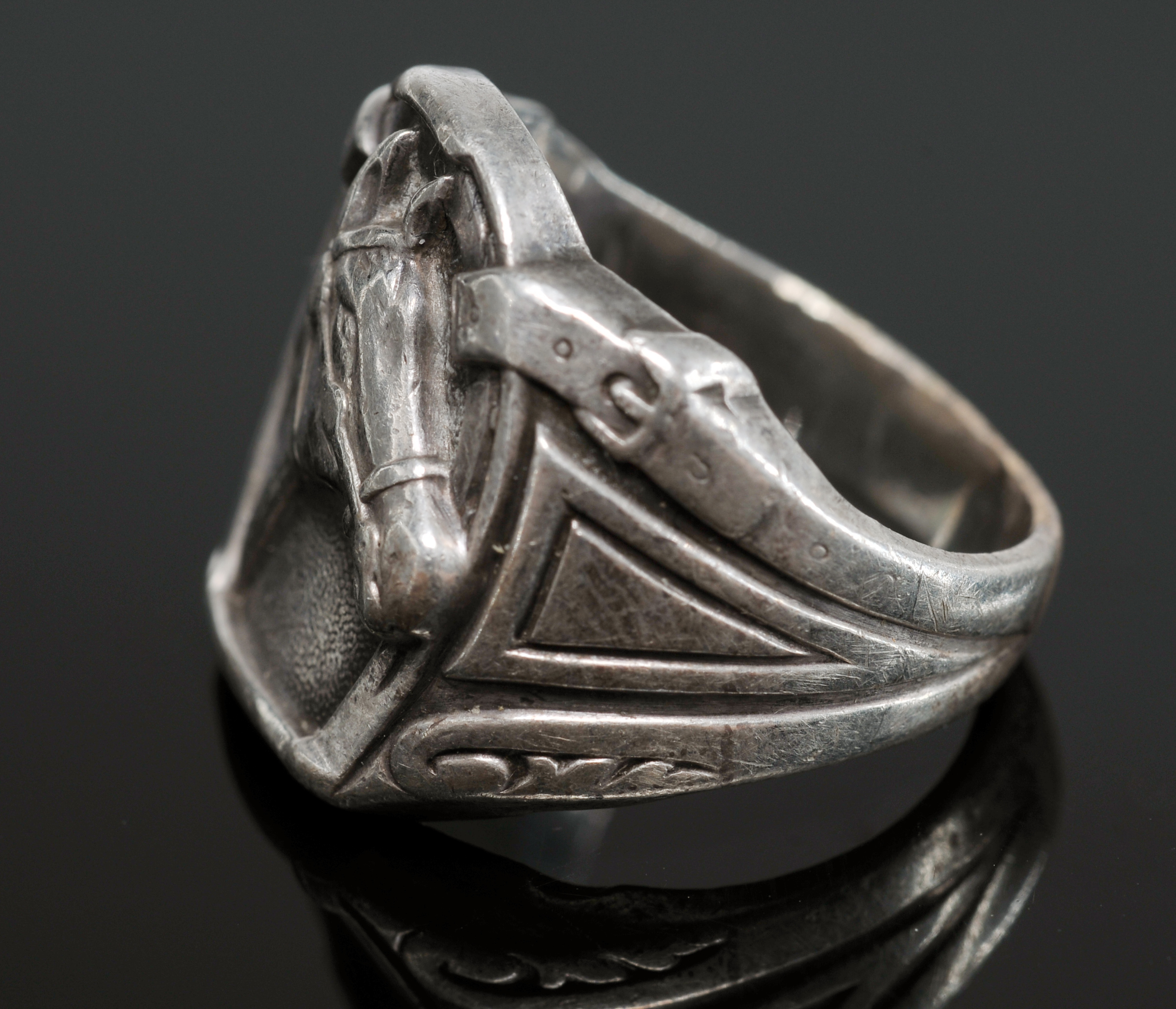 Gentleman's Sterling Silver Horse Ring 