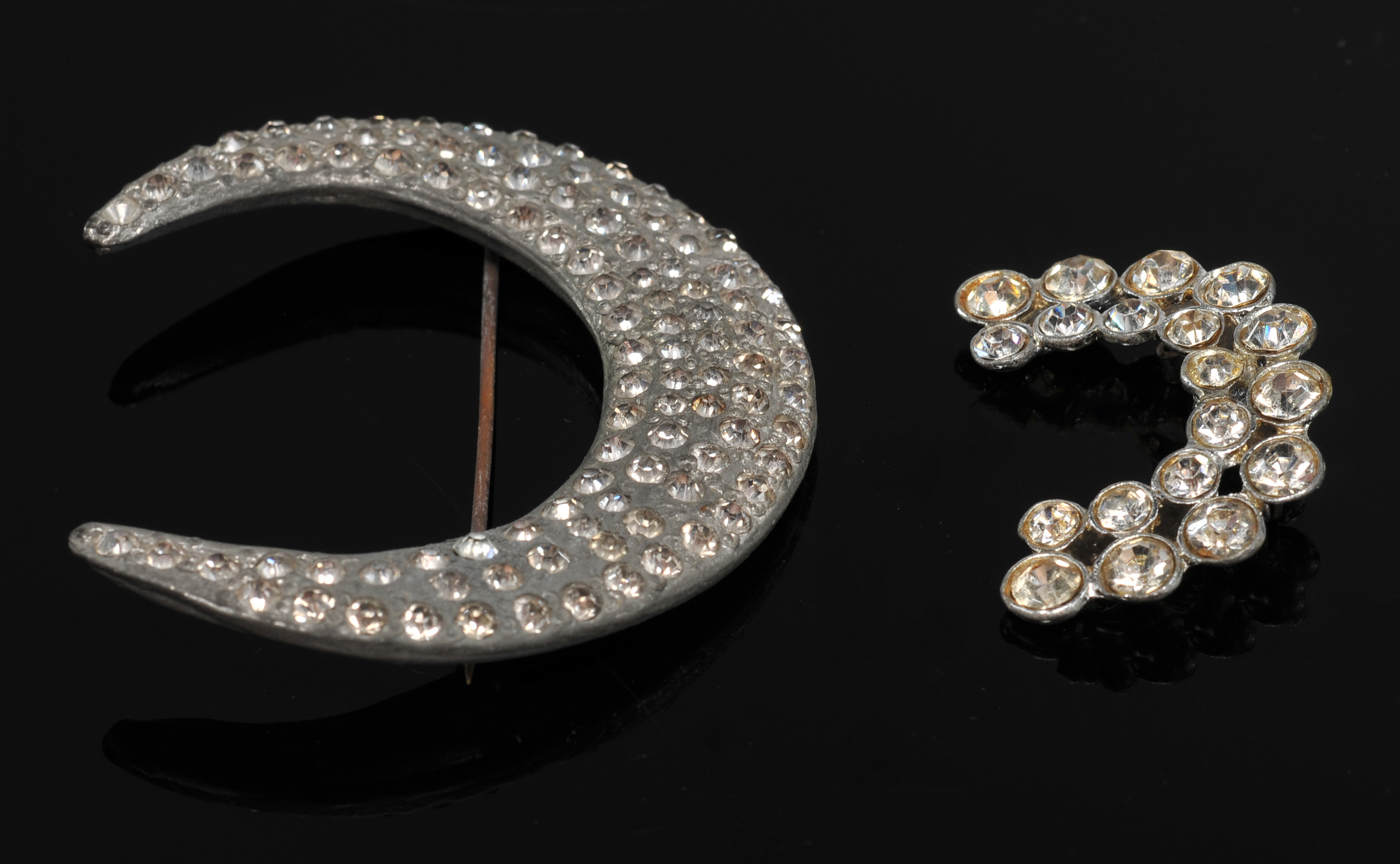 (20) Vintage Rhinetone Brooches And Dress Clips