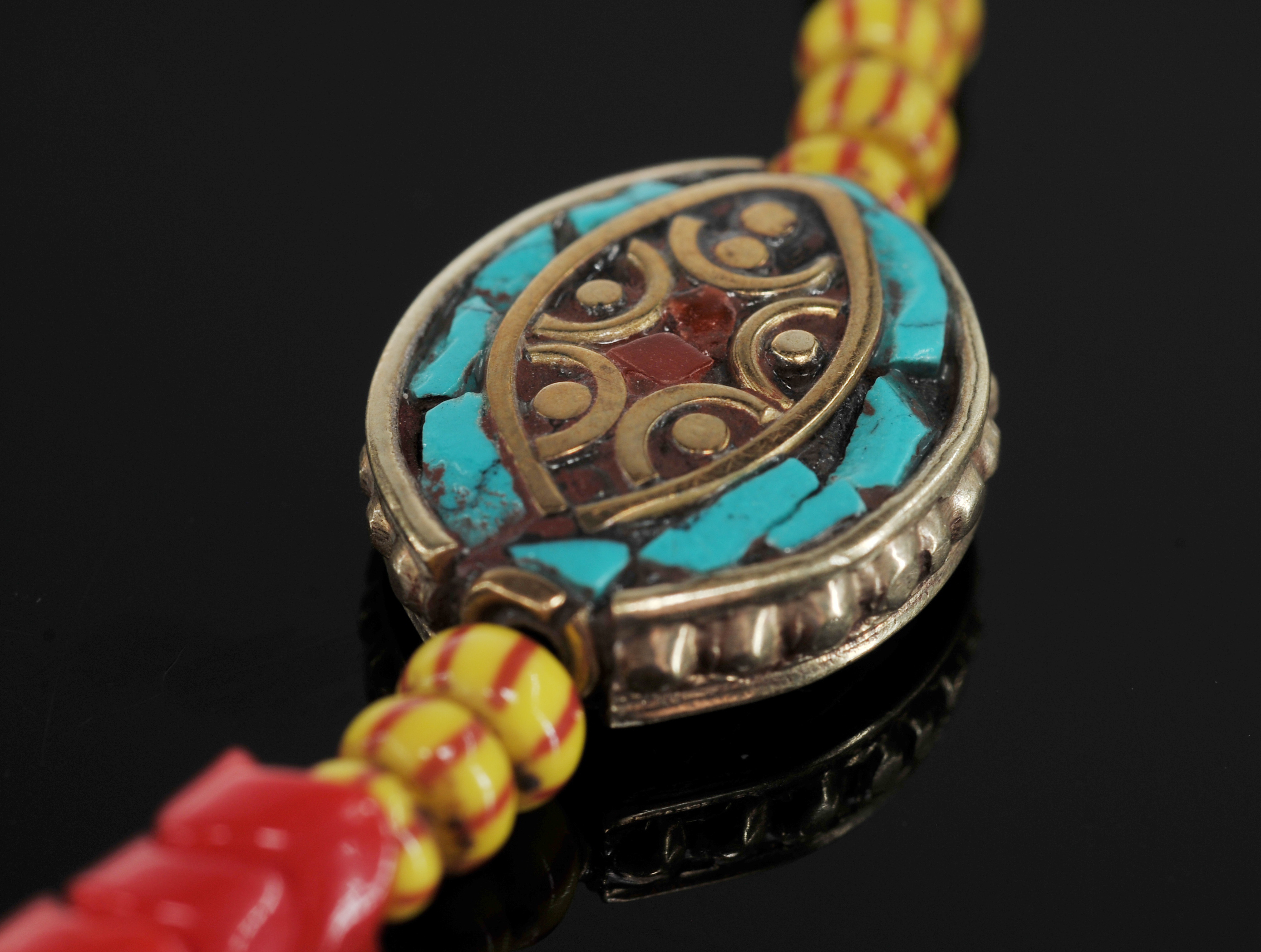 Tibetan Handmade Beaded Necklace With Coral And Turquoise