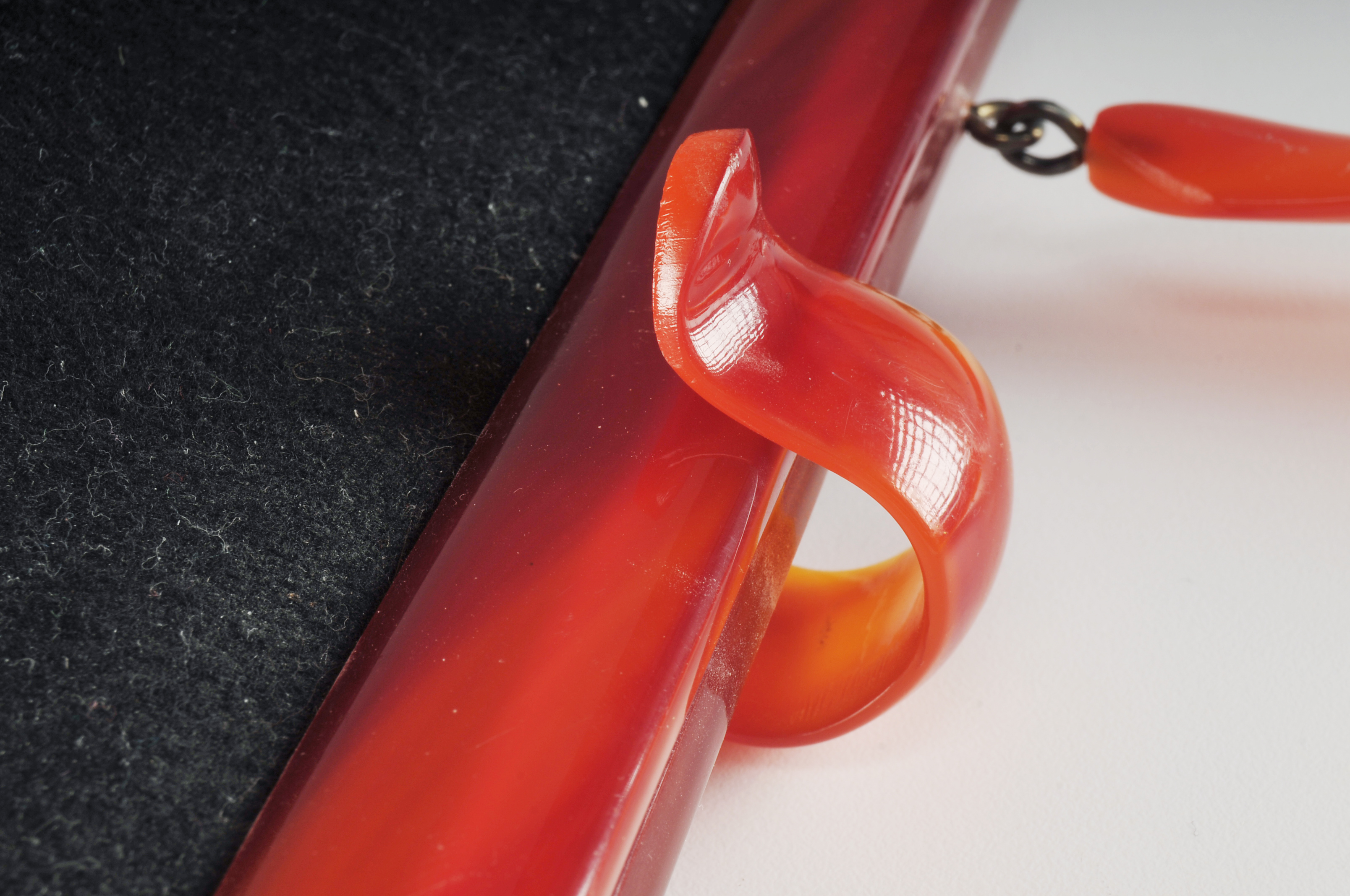 Vintage Black Felted Wool Handbag 