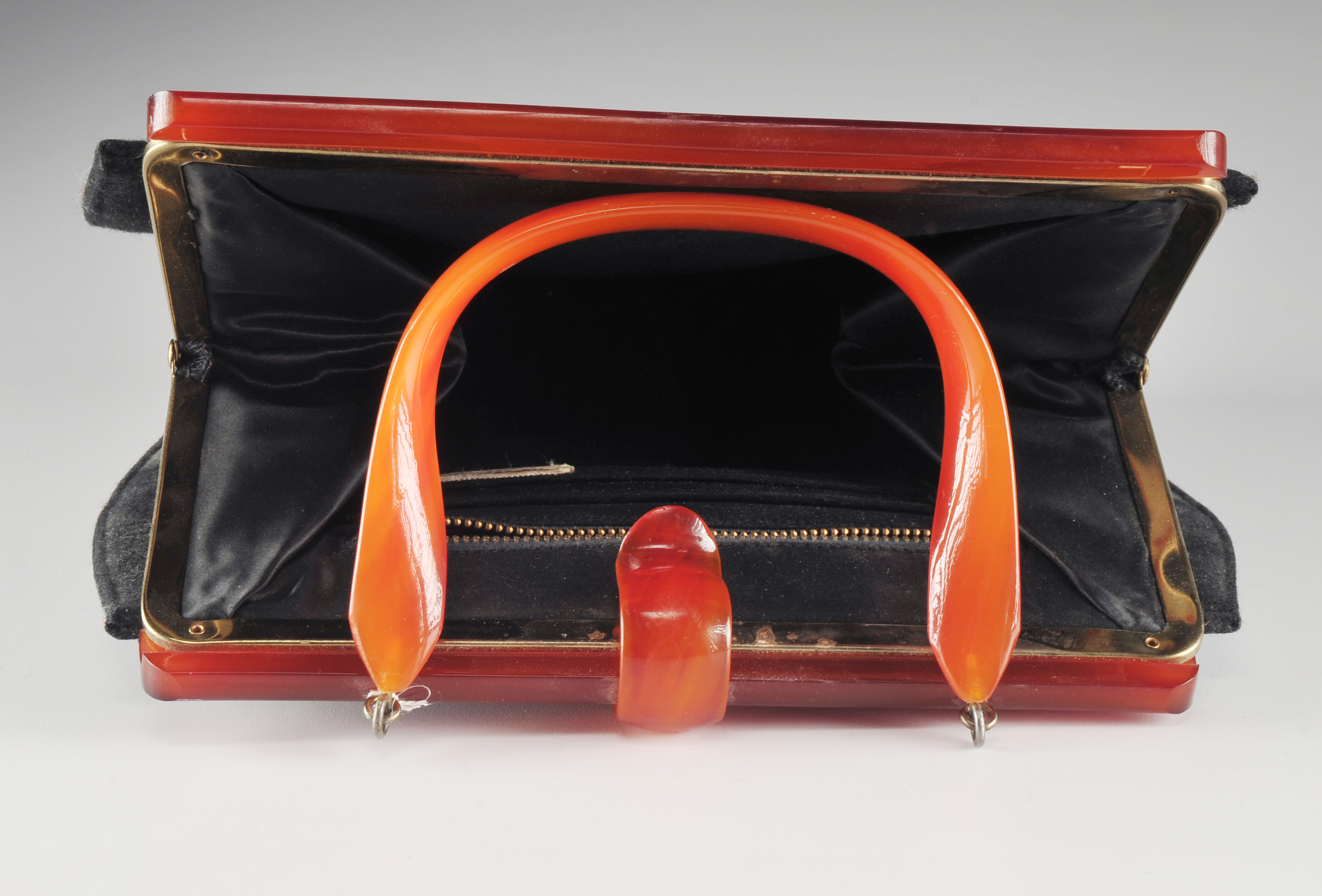 Vintage Black Felted Wool Handbag 