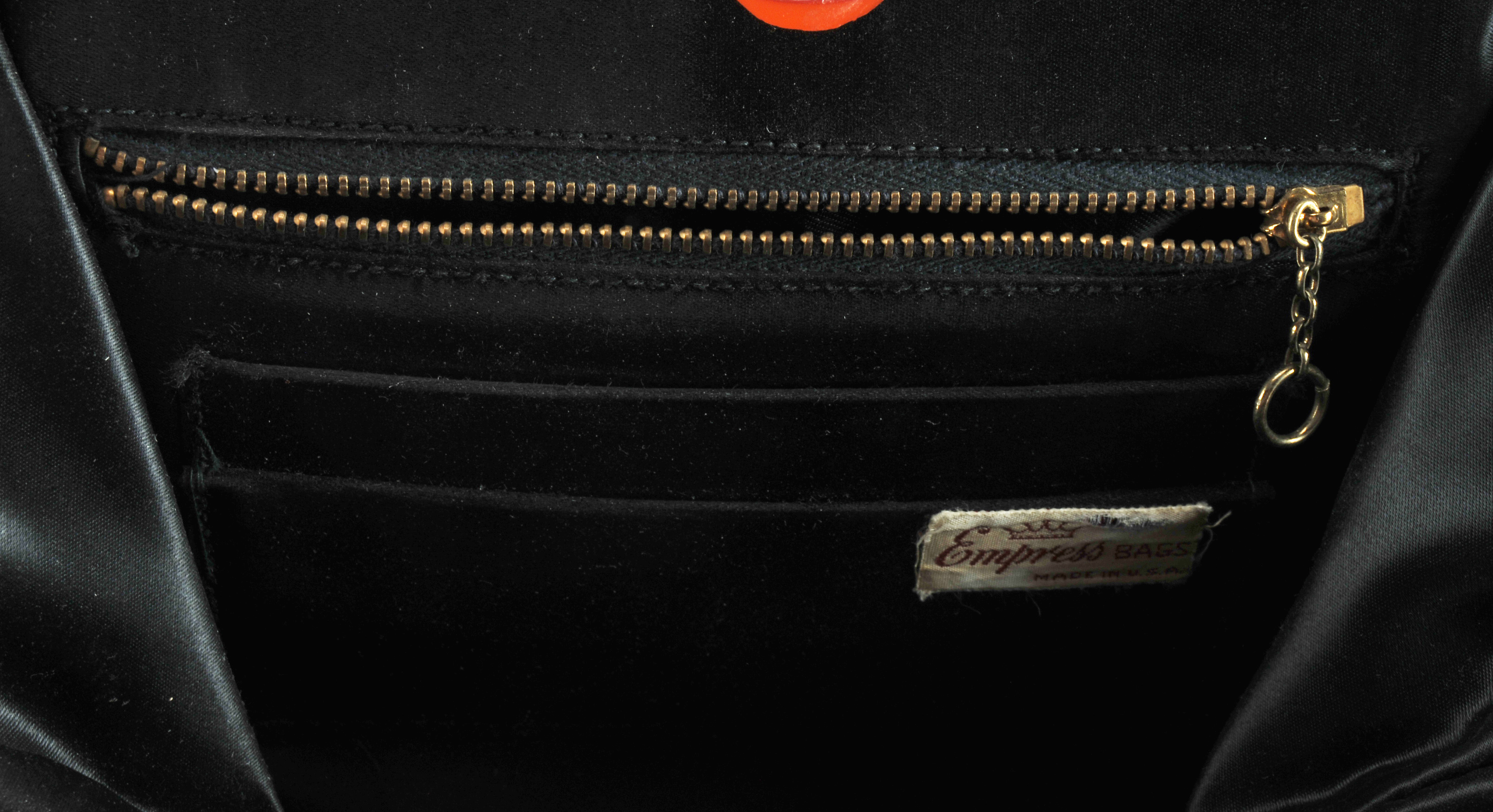 Vintage Black Felted Wool Handbag 