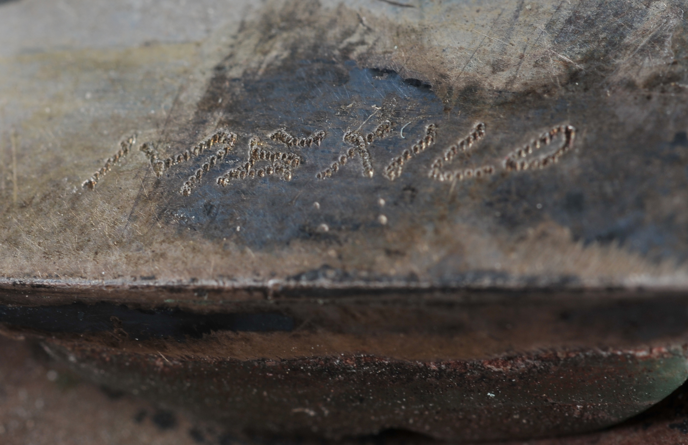 Mexican Silver Aztec Brooch With Carved Aventurine 