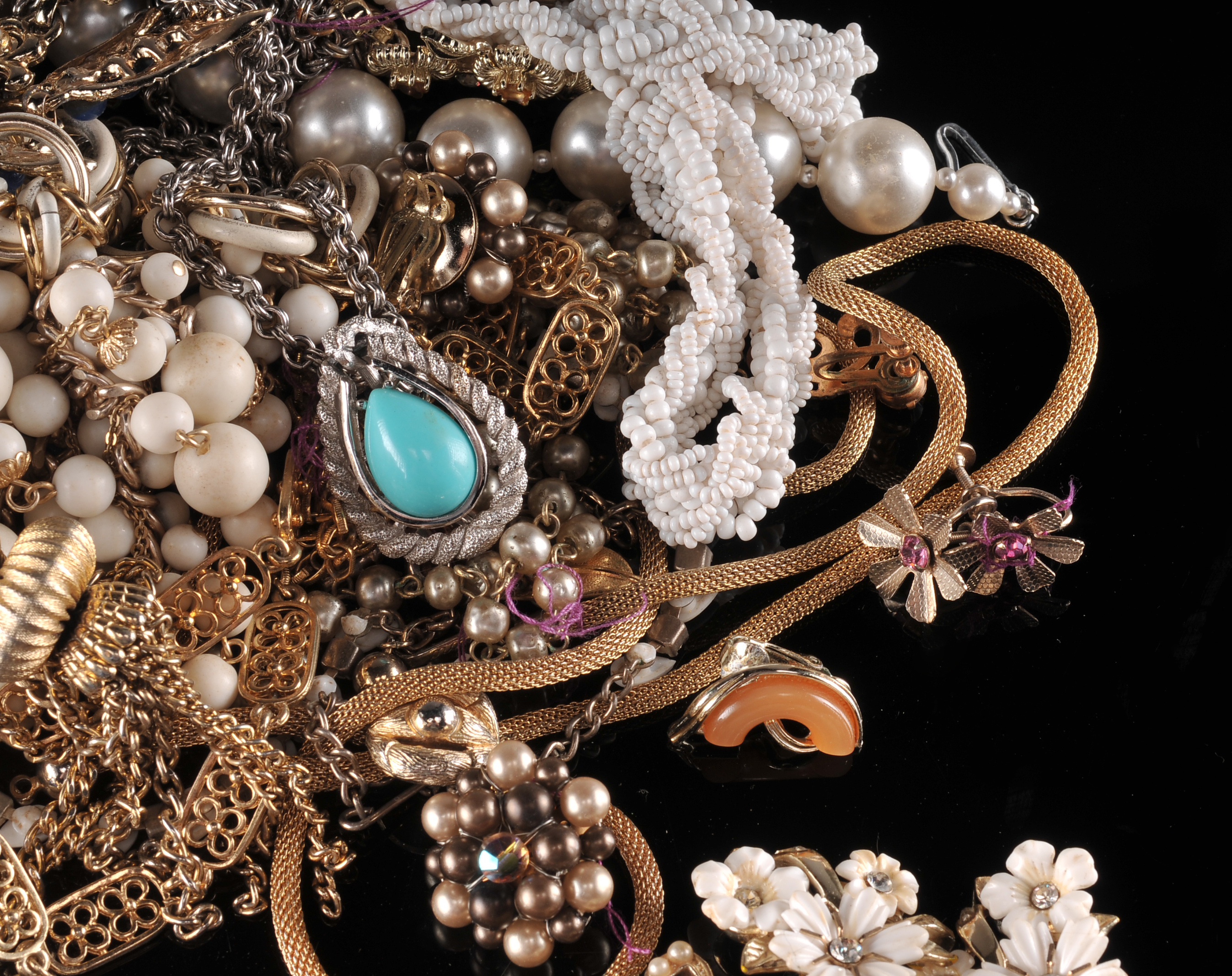 (30) Piece Collection Of Vintage Costume Jewelry 