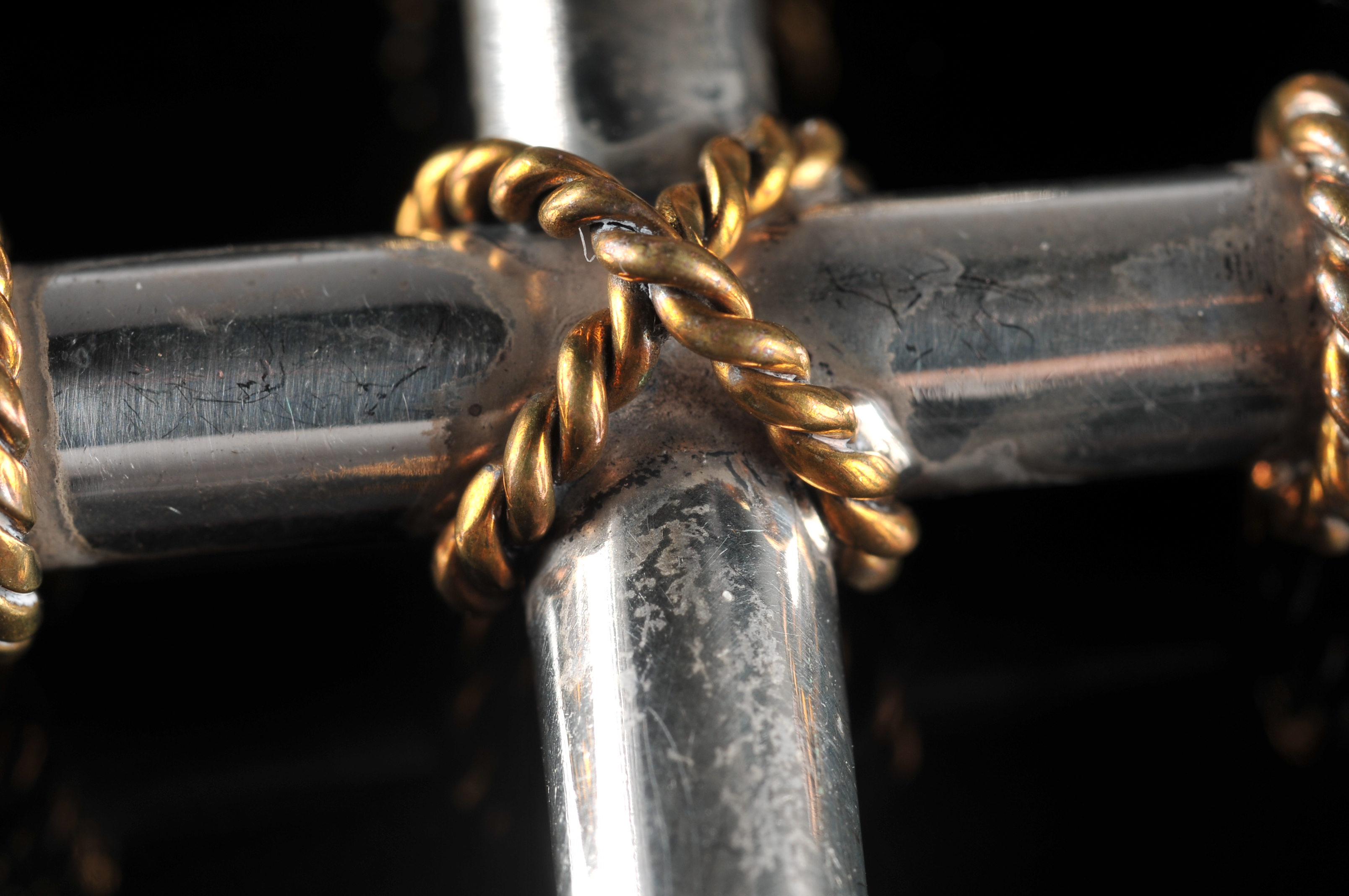 Mexican Sterling Silver Two Tone Cross Pendant