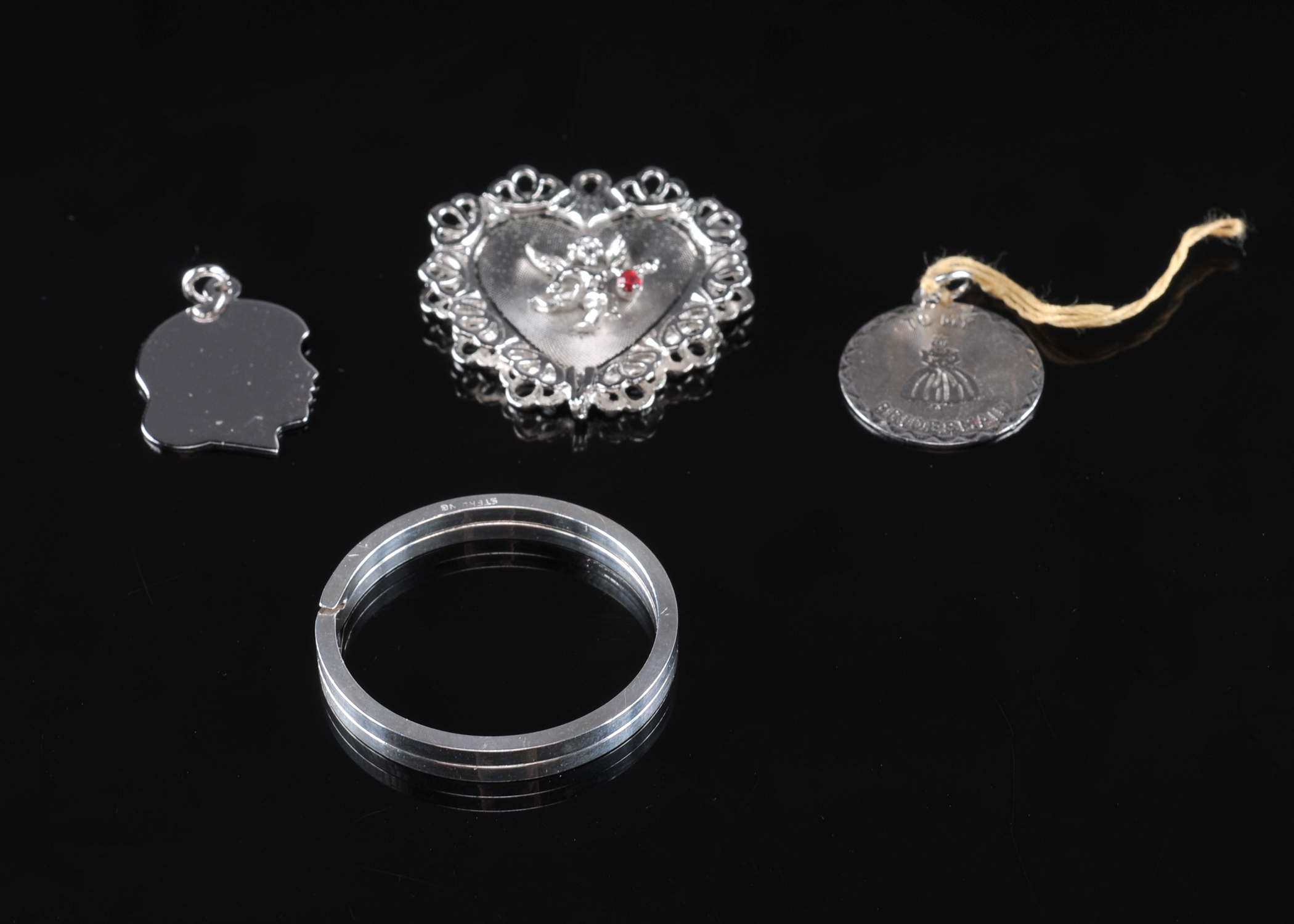  Sterling Key Ring And Sterling Pendants