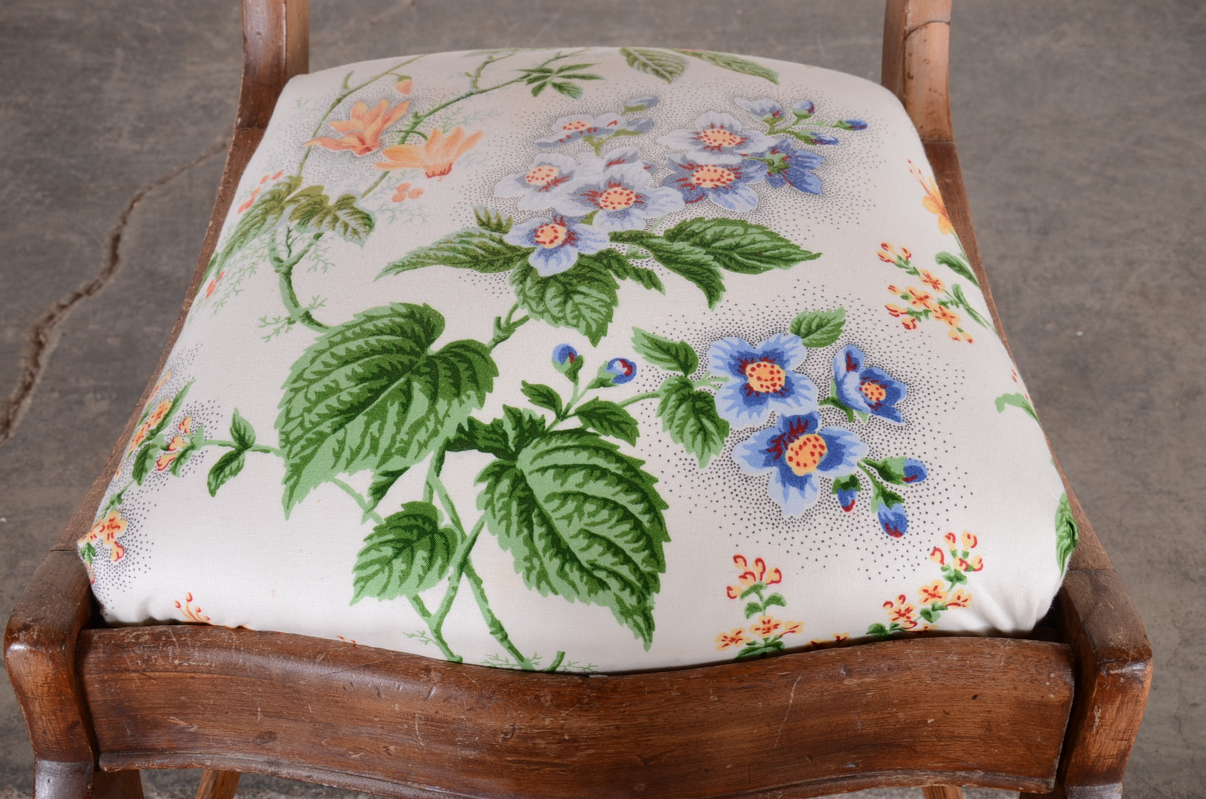 Antique Carved Balloon Back Chair