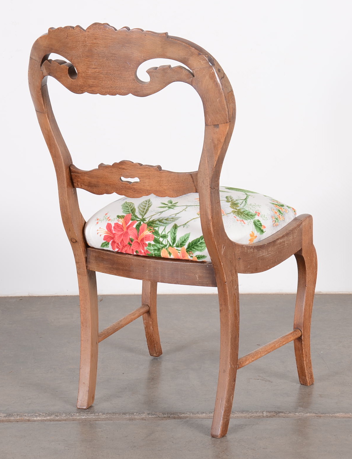 Antique Carved Balloon Back Chair