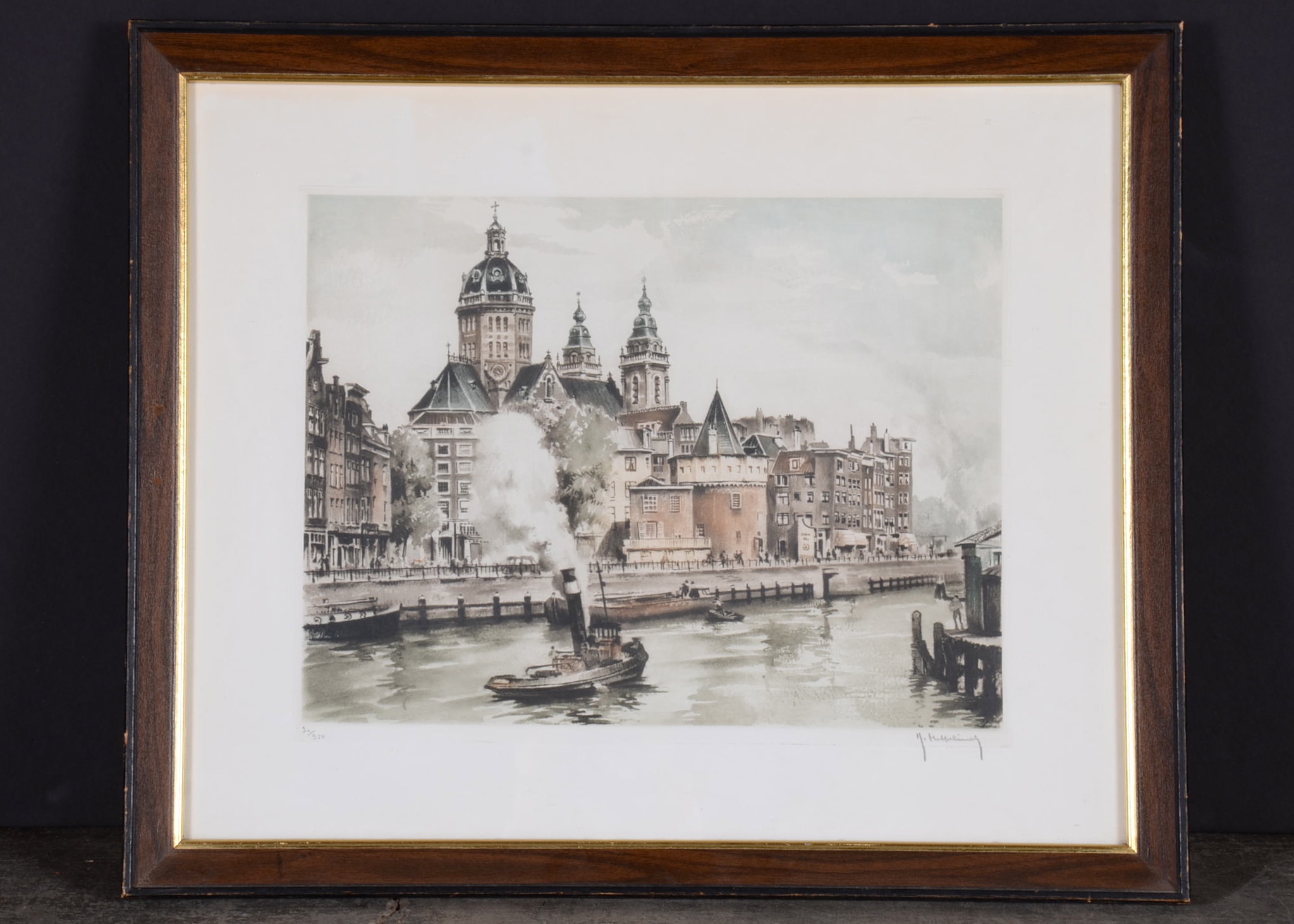 Original Aquatint Etching with Hand Coloring