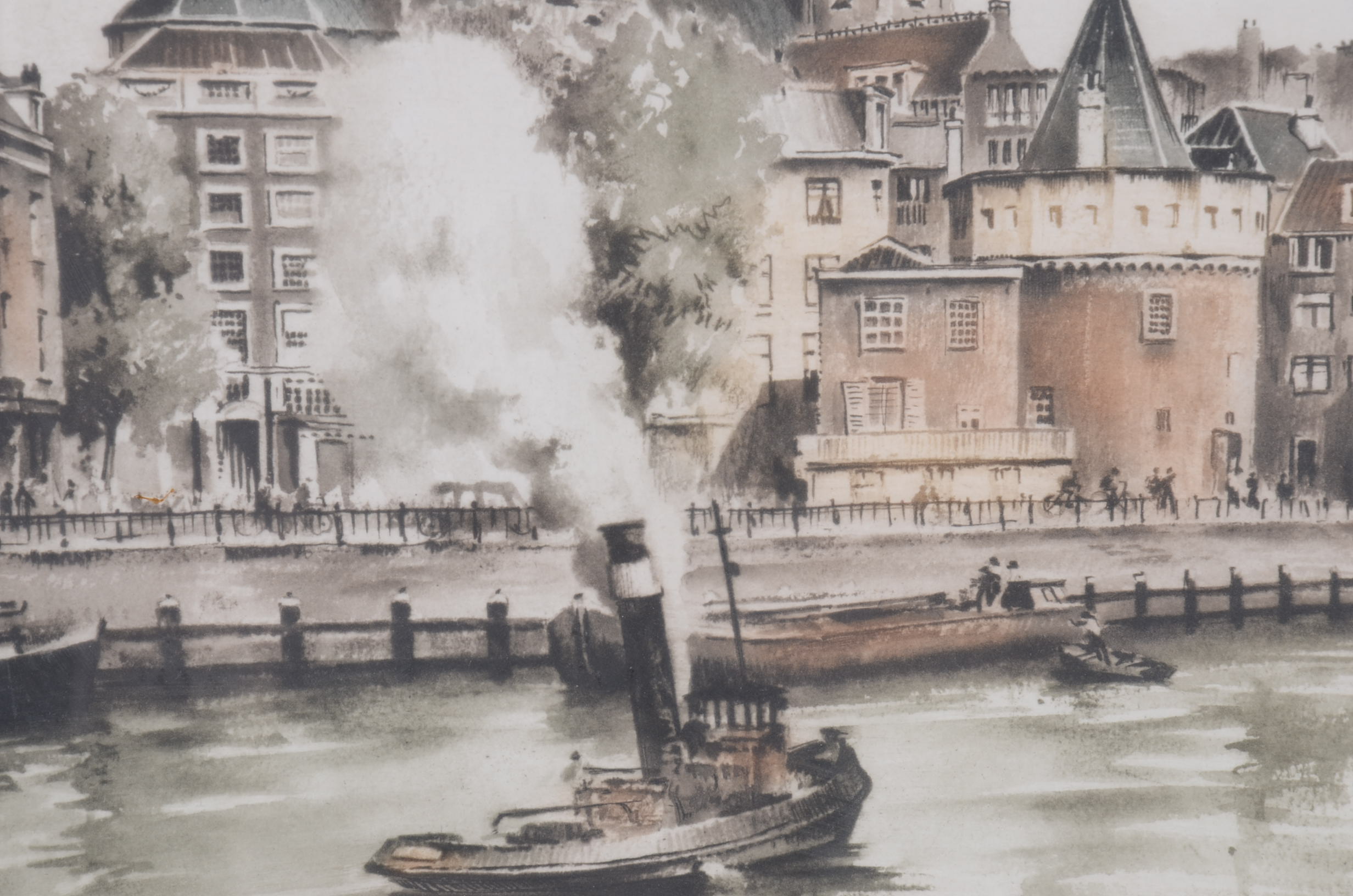 Original Aquatint Etching with Hand Coloring