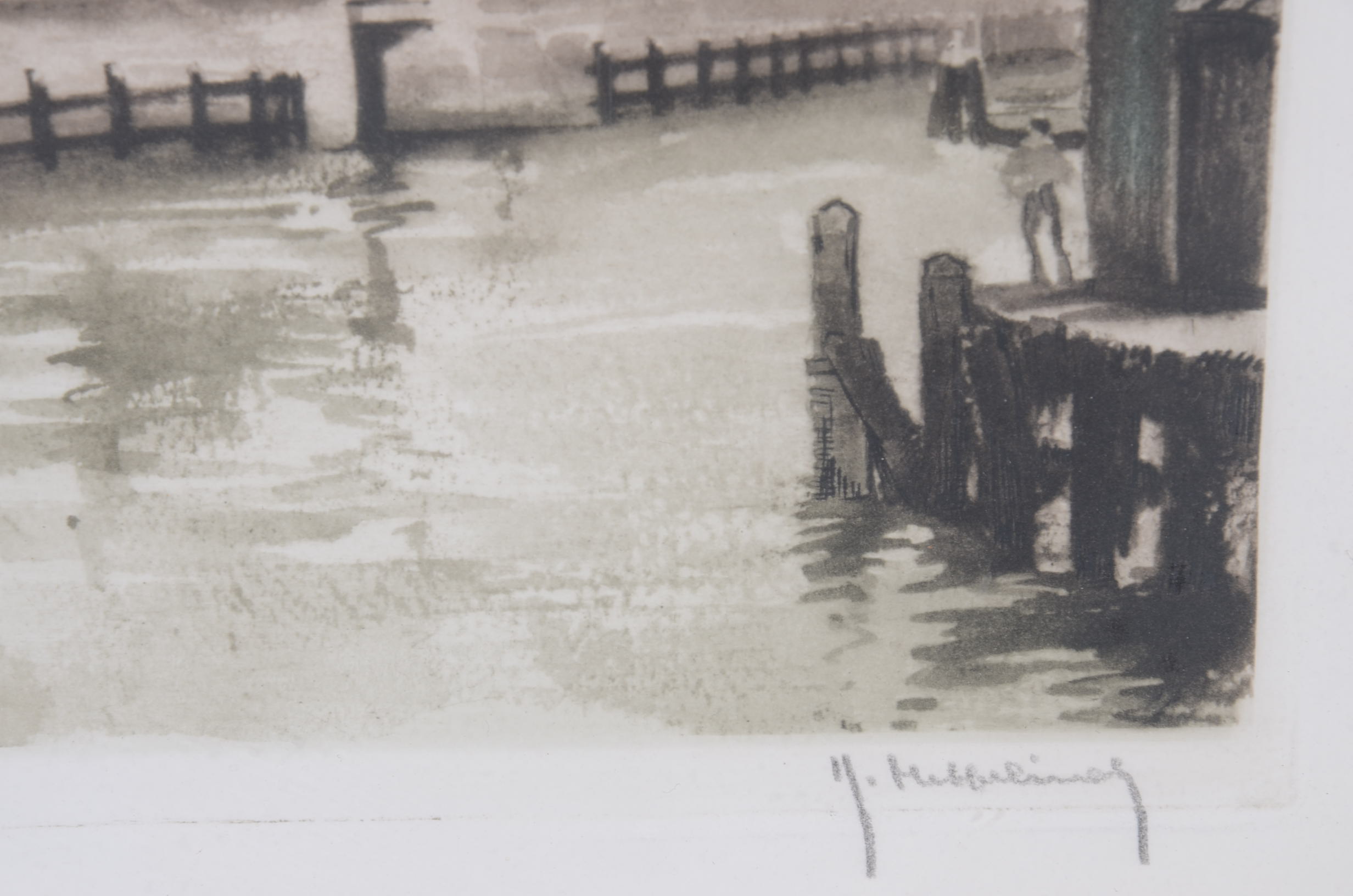 Original Aquatint Etching with Hand Coloring