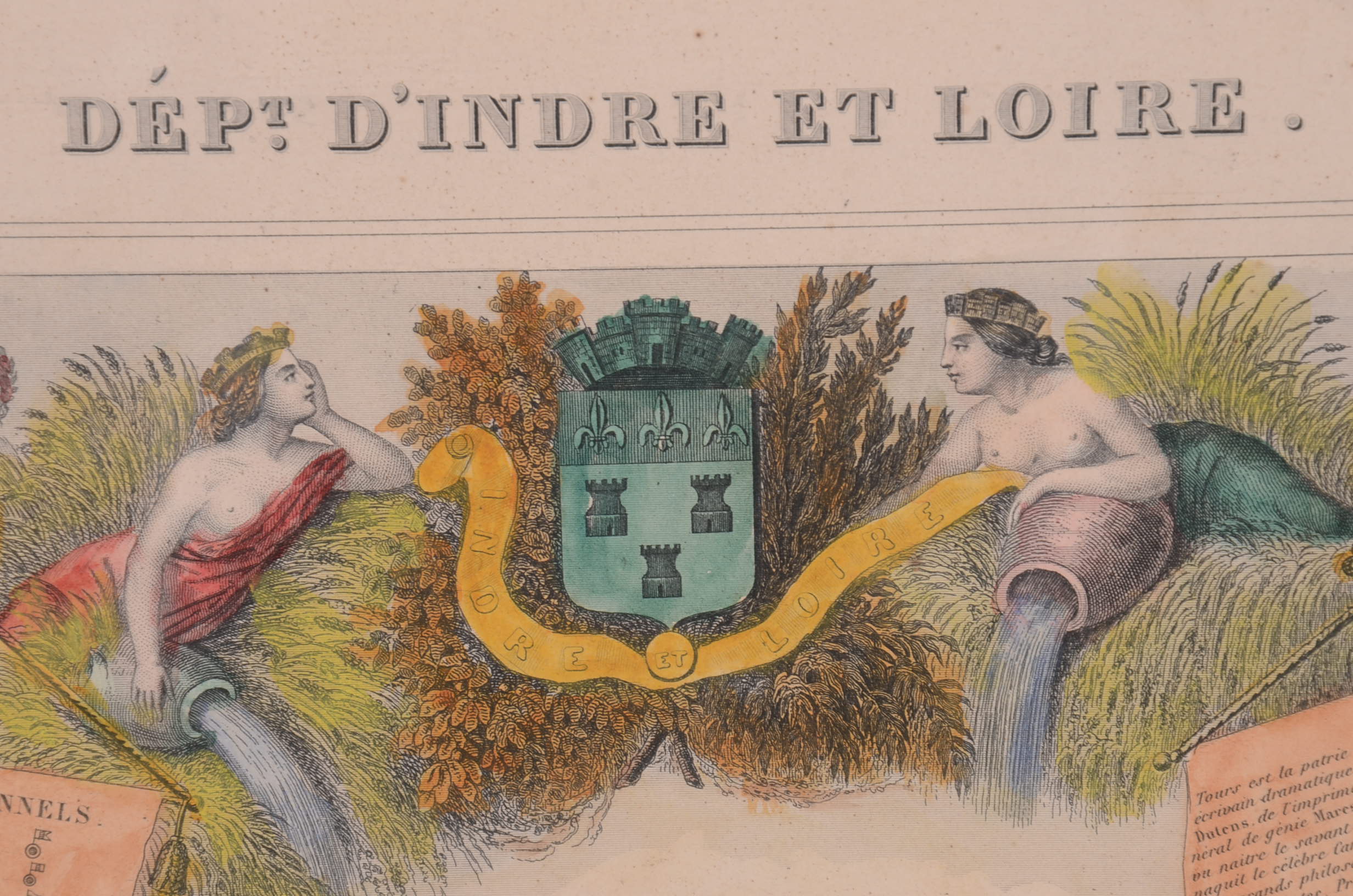 Dept. D'Indre et Loire 1854 Steel Engraved Map