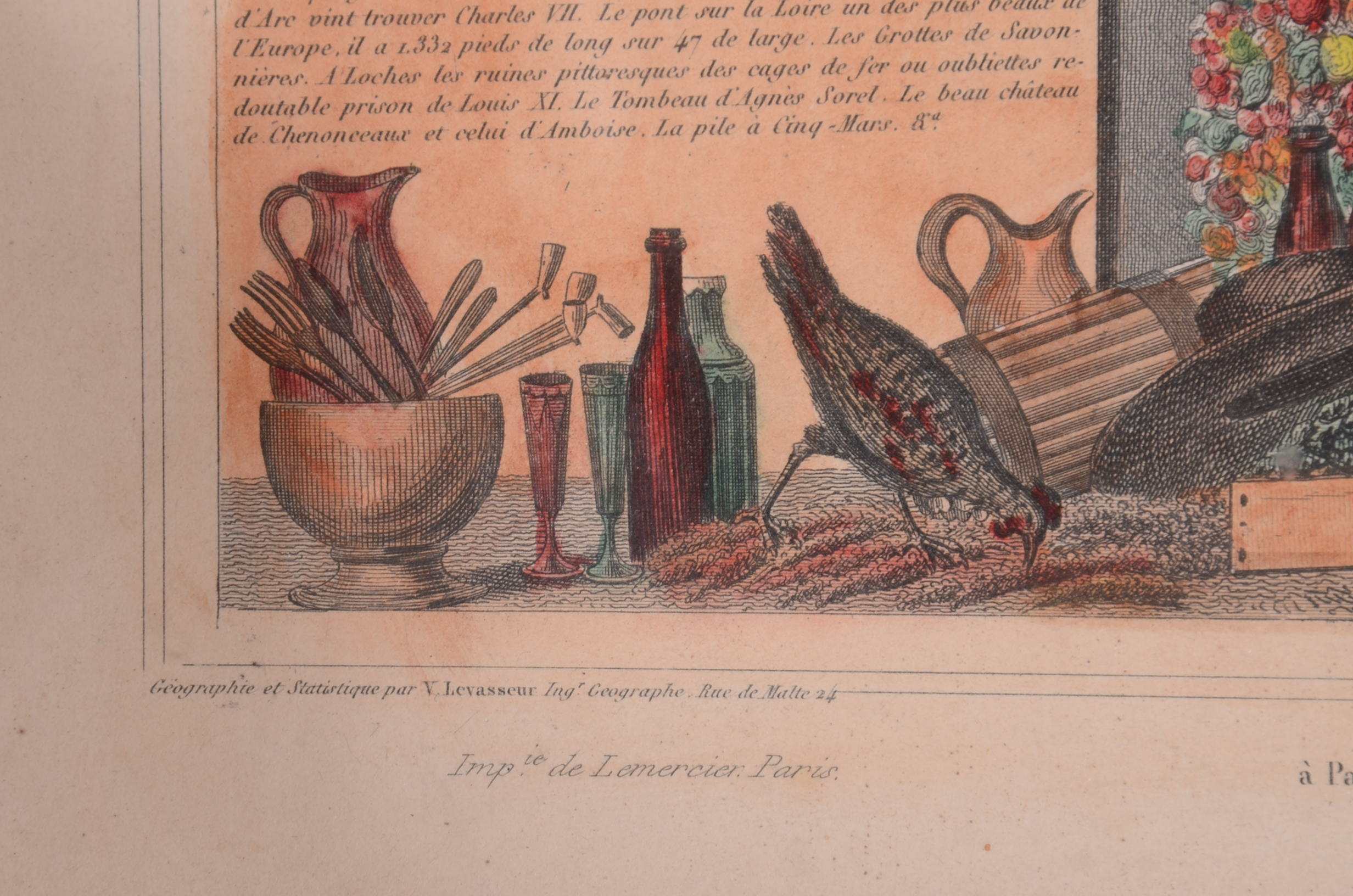 Dept. D'Indre et Loire 1854 Steel Engraved Map