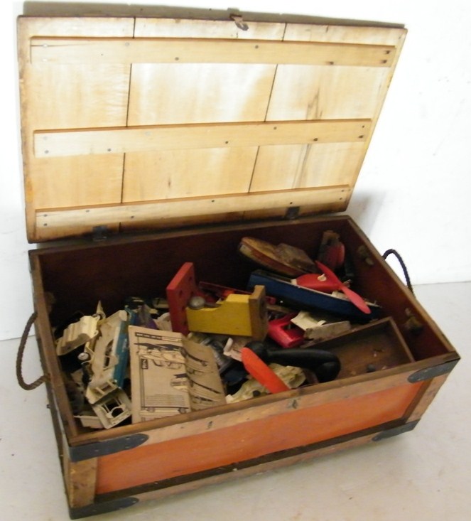 Wooden Trunk with Toys