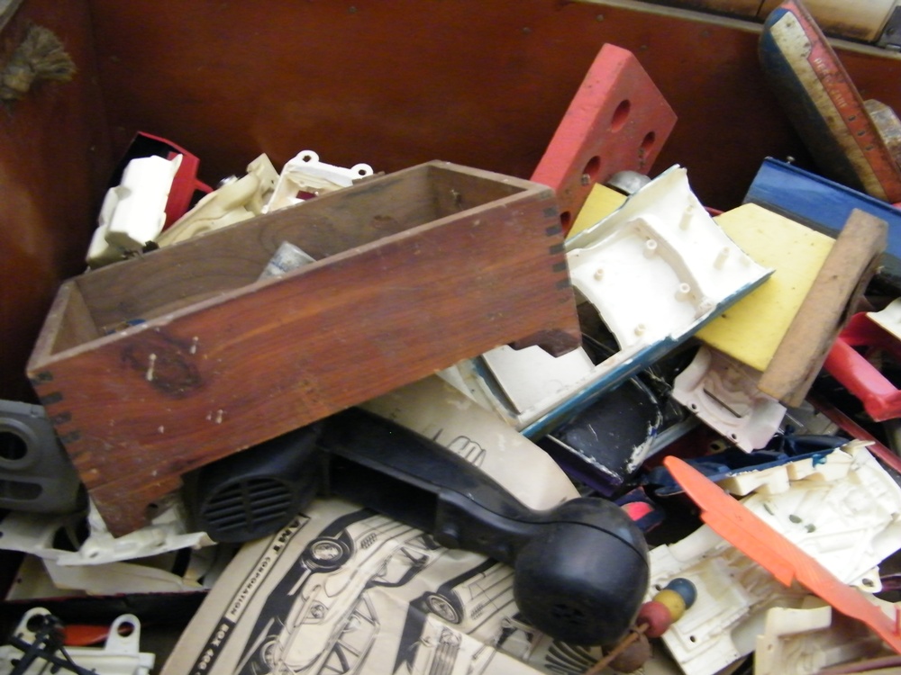 Wooden Trunk with Toys
