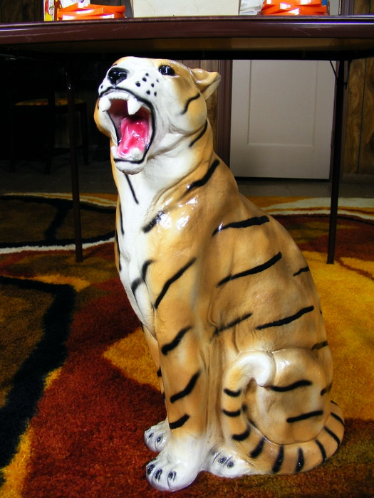 Chalkware Tiger and Vintage 1975 Cincinnati Bengals Matchbooks