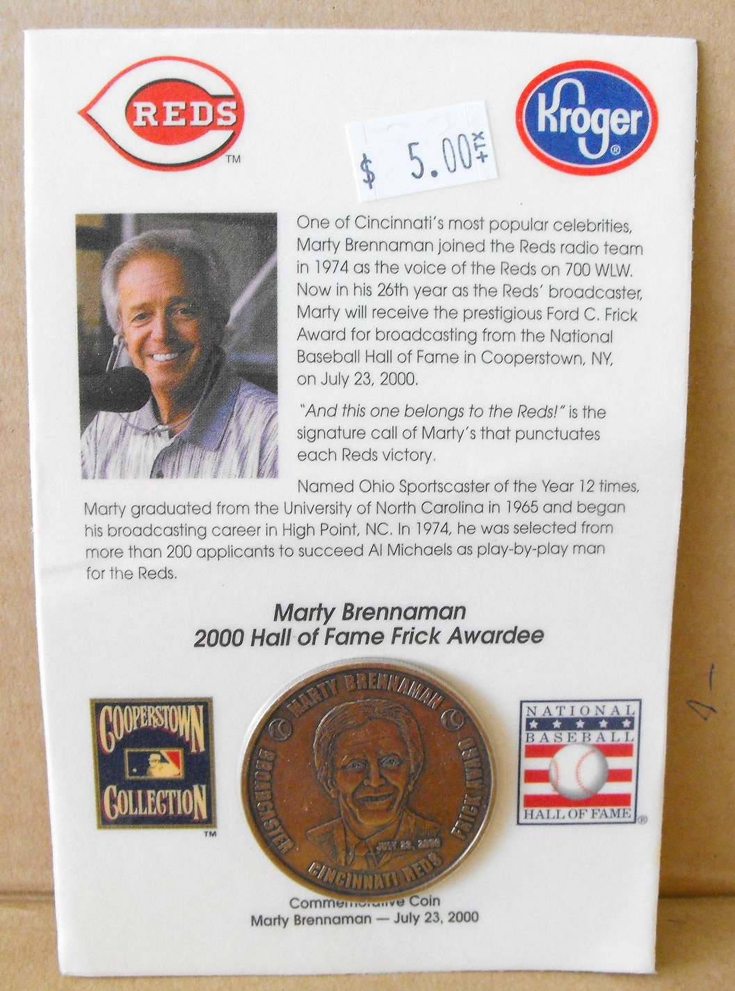 (10) Cincinnati Reds Kroger & Kahn's Commemorative Baseball Coins On Original Card