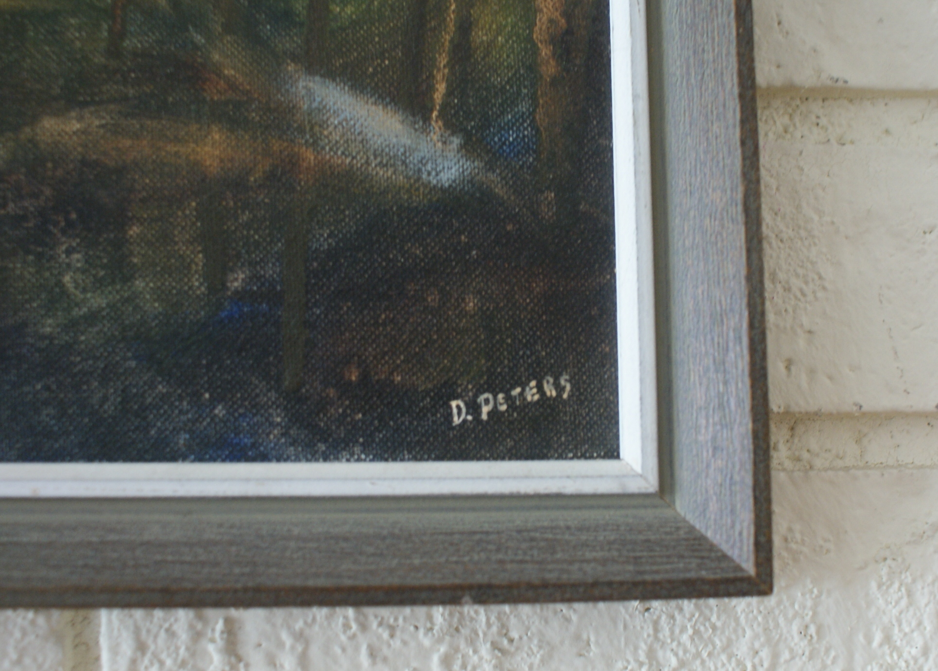 D. Peters Mustache Man Oil On Canvas