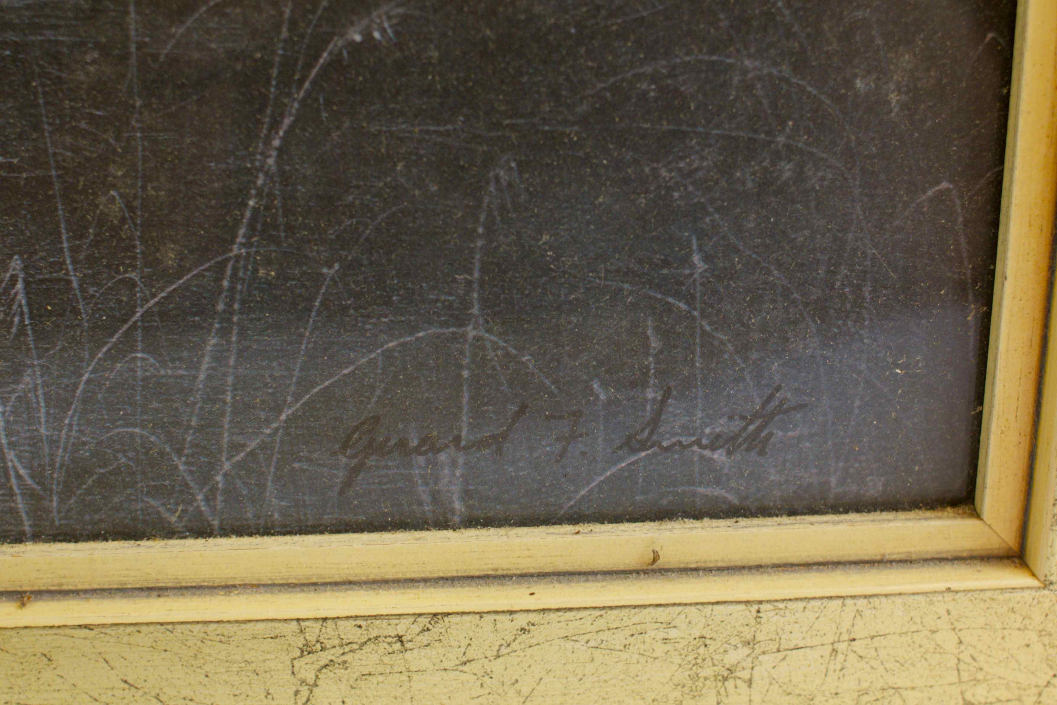 Egret in Swamp in Gold Frame by Gerard Smith