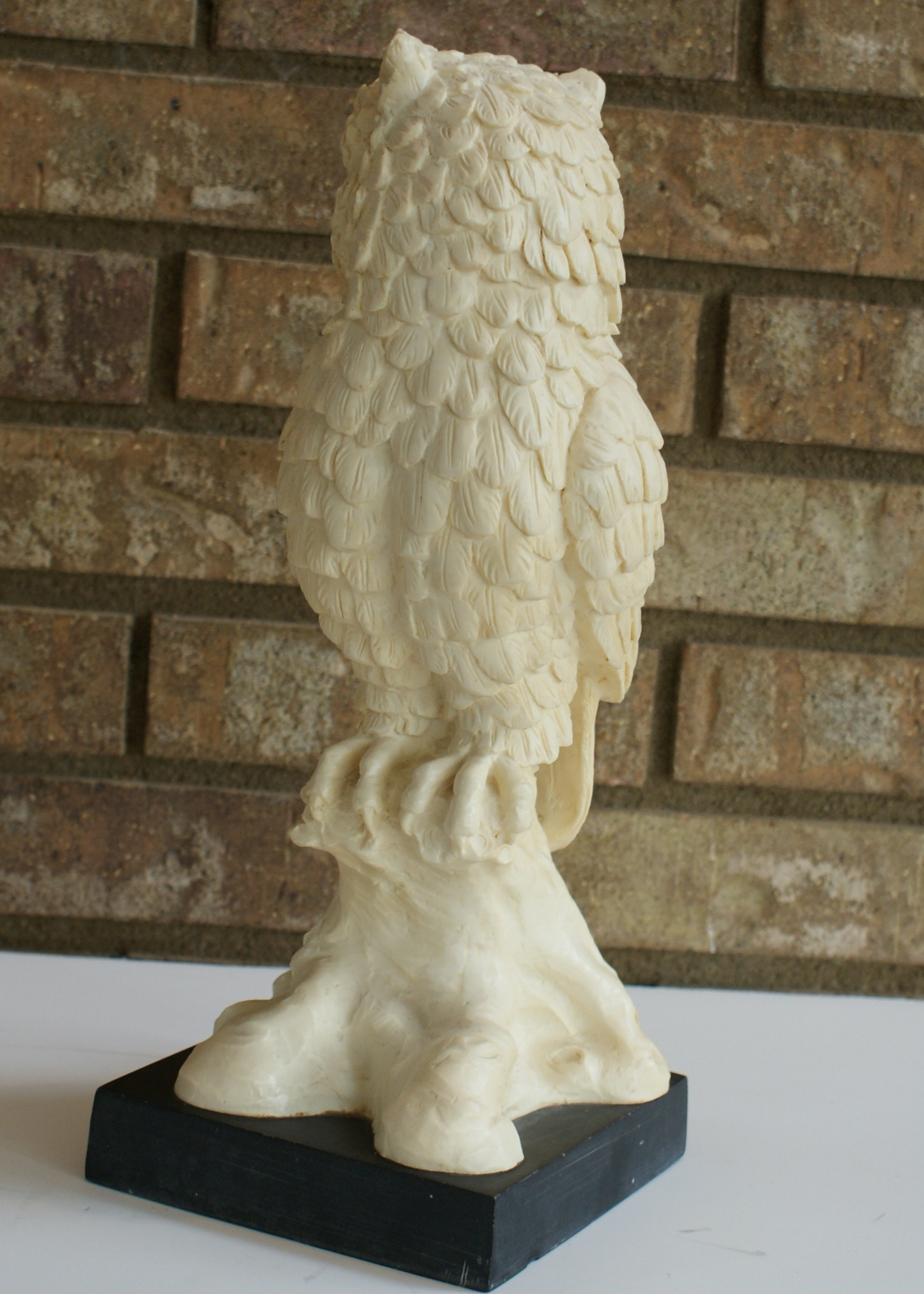 Resin Owl Statue by A. Sautiui. 