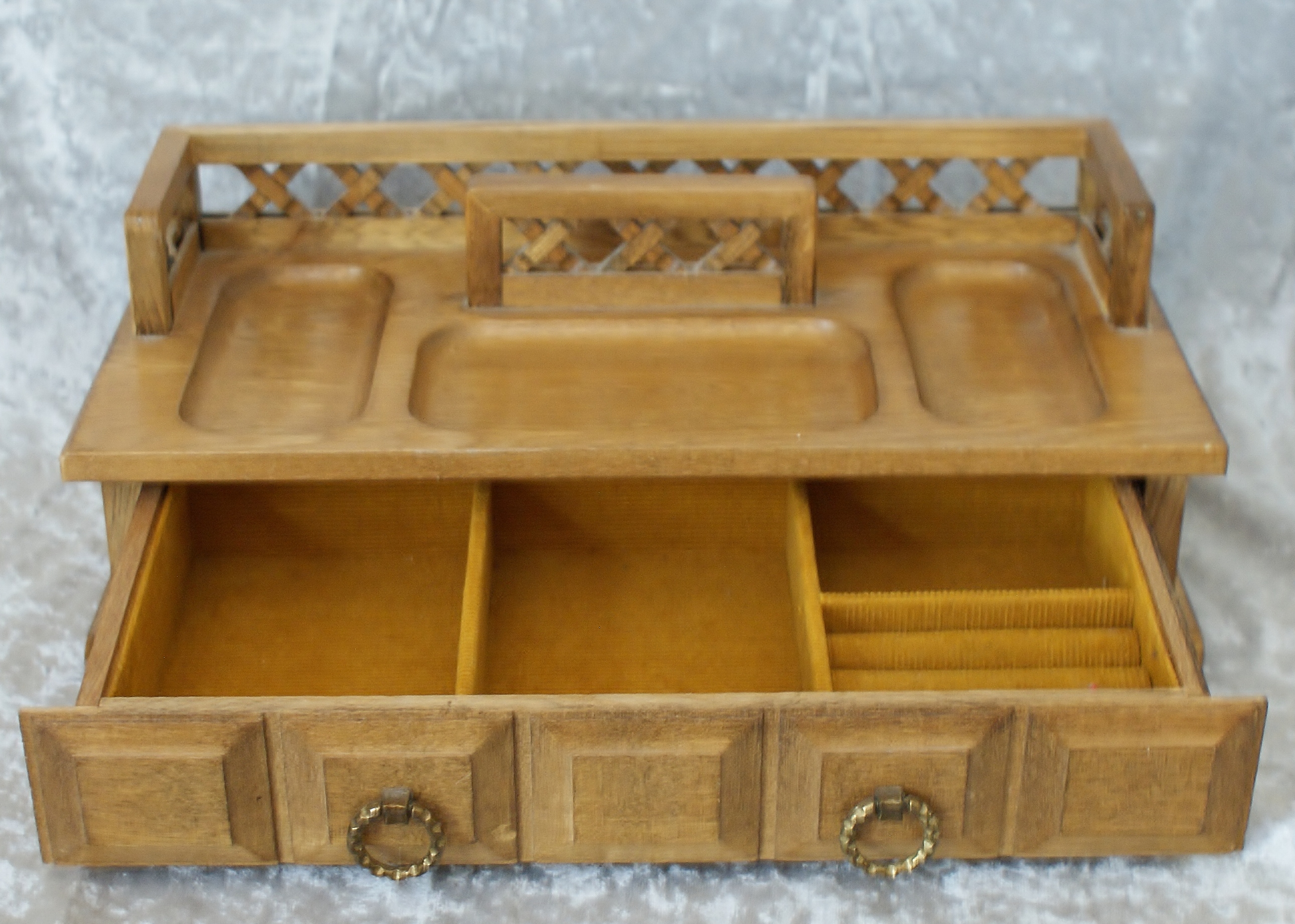 (3) Vintage Men's Wood and Leather Accessory Boxes